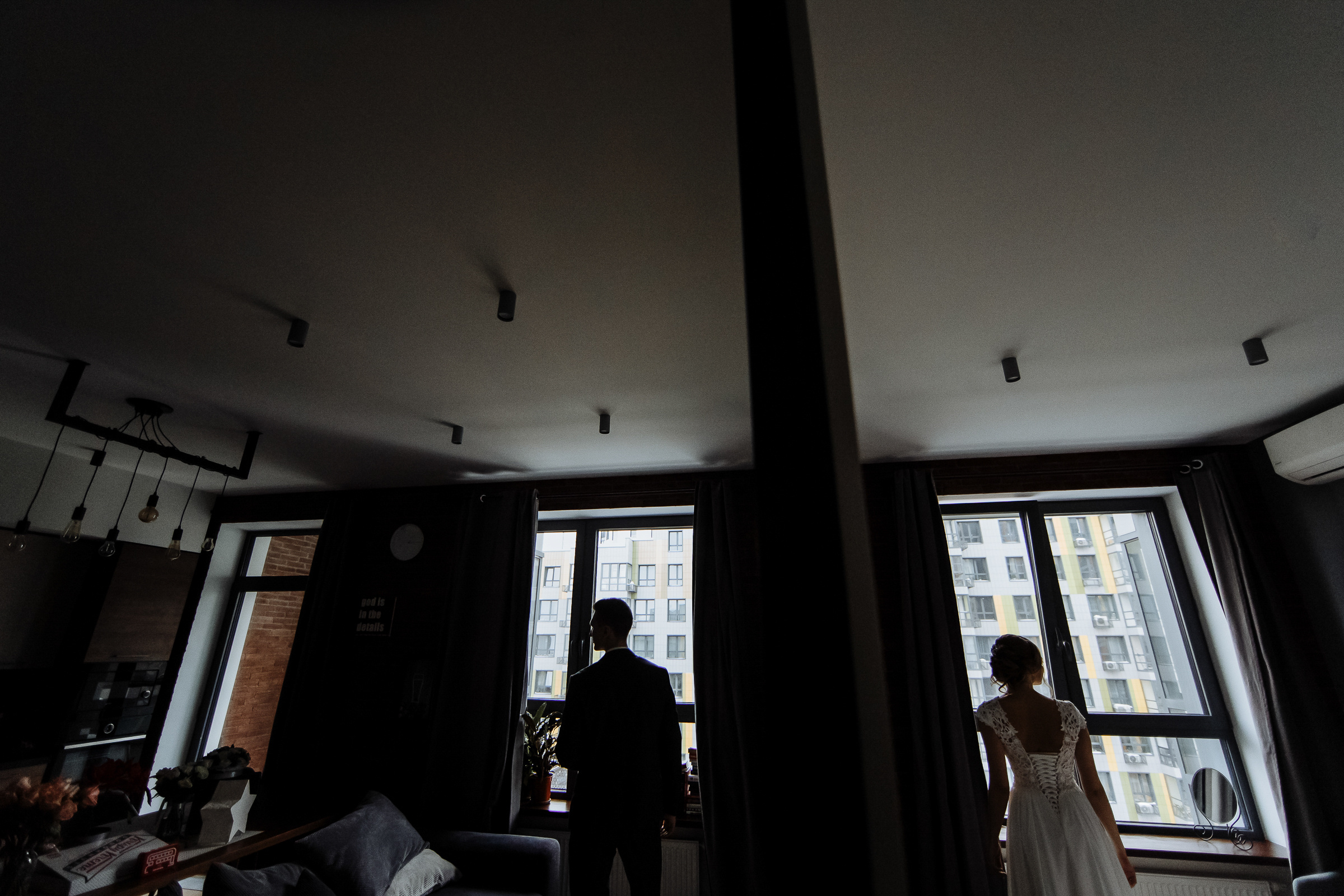 Bride and groom before first look, by Tanya Bogdan, Exeter wedding photographer.  