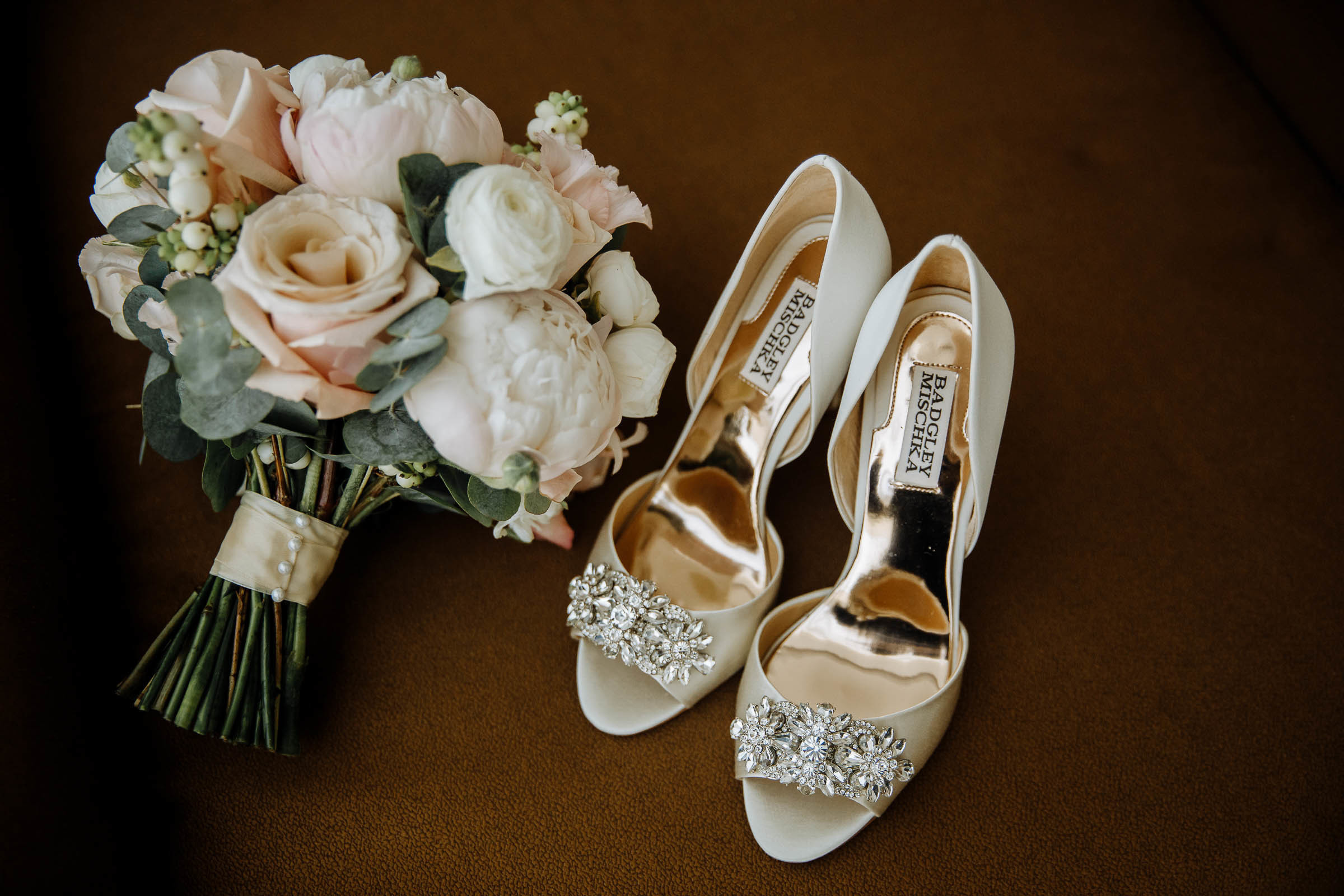 Bride’s shoes detail, by Tanya Bogdan, Truro editorial wedding photographer.  