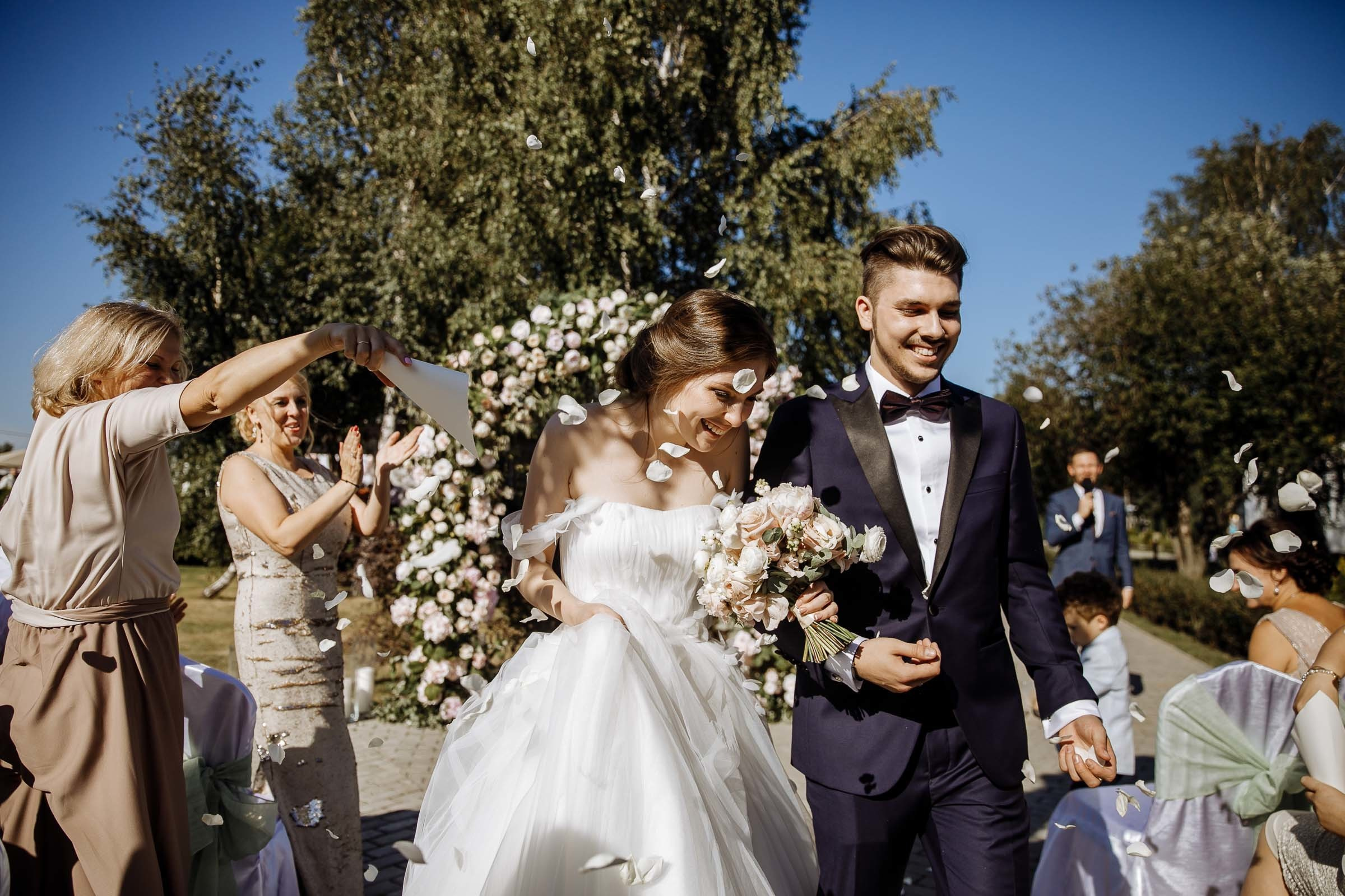 Guests cheering after ceremony in venue, by Tanya Bogdan, Dartmouth wedding photography.  