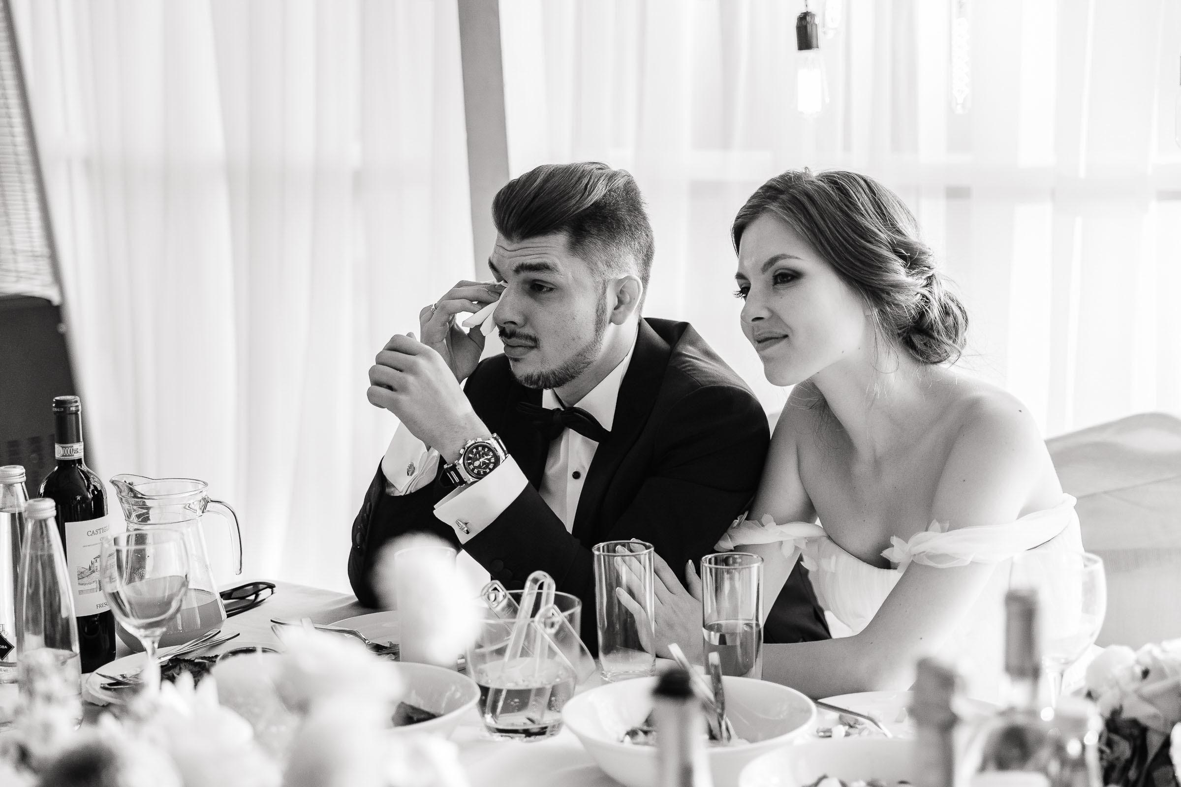 Couple’s evening in venue, by Tanya Bogdan, Bude wedding photography.  