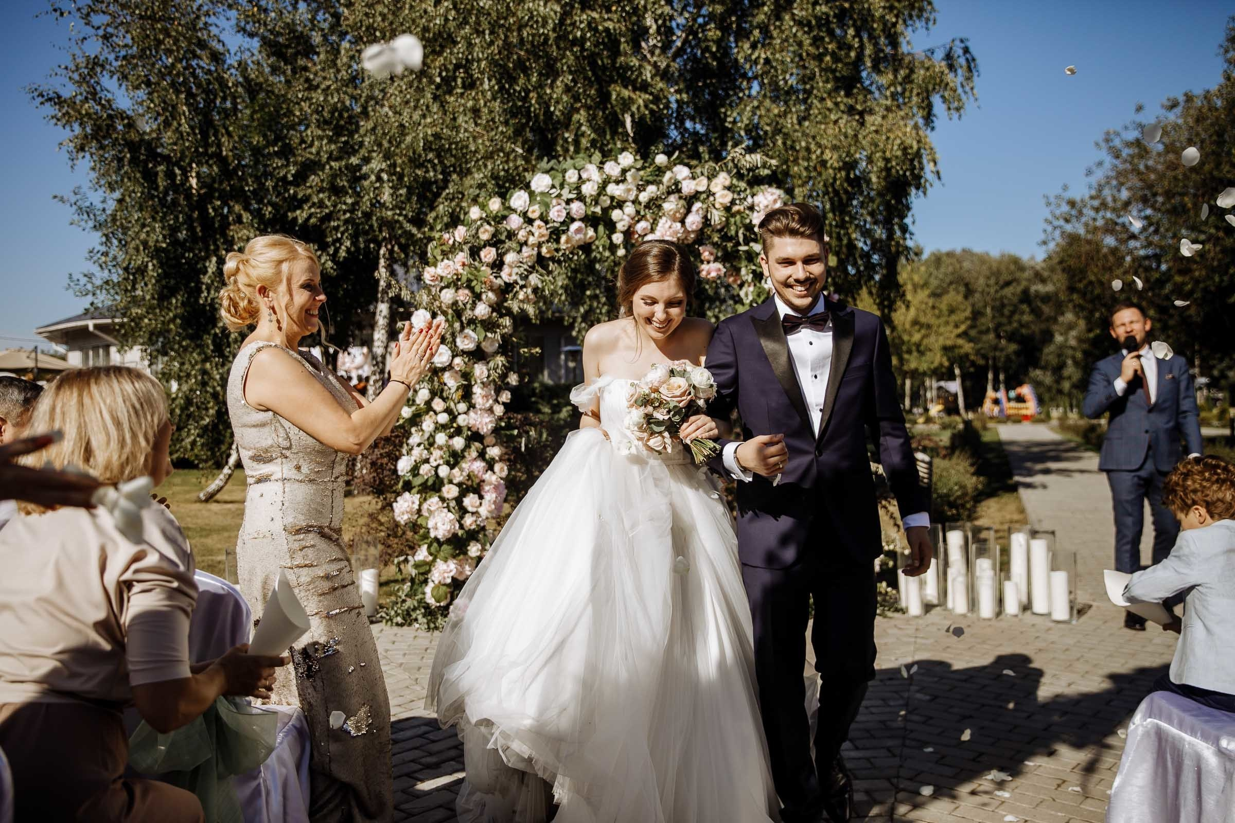Guests applauding after ceremony in venue, by Tanya Bogdan, Dartmouth wedding photography.  