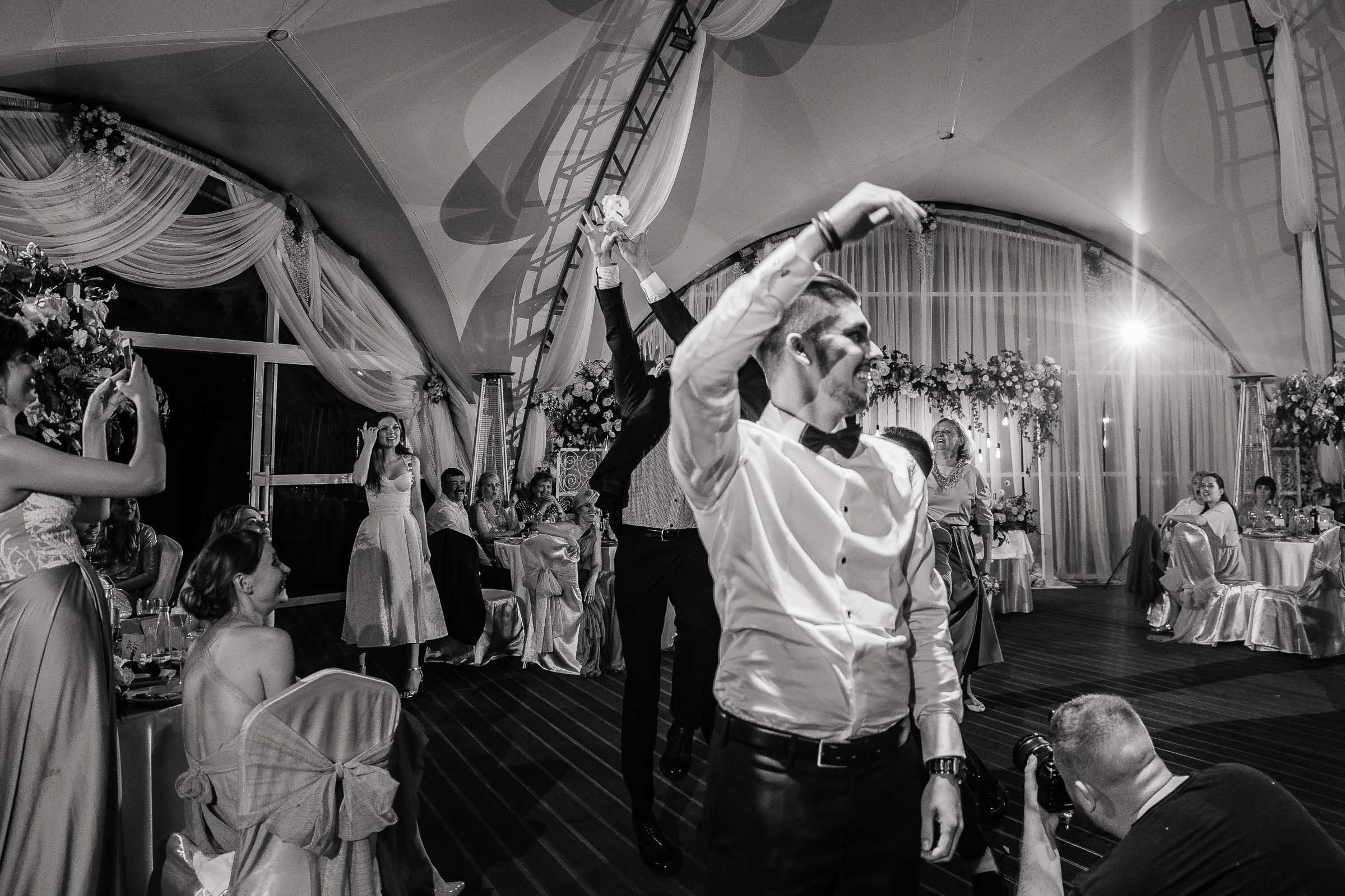 Dance floor energy, by Tanya Bogdan, Bude editorial wedding photographer.  