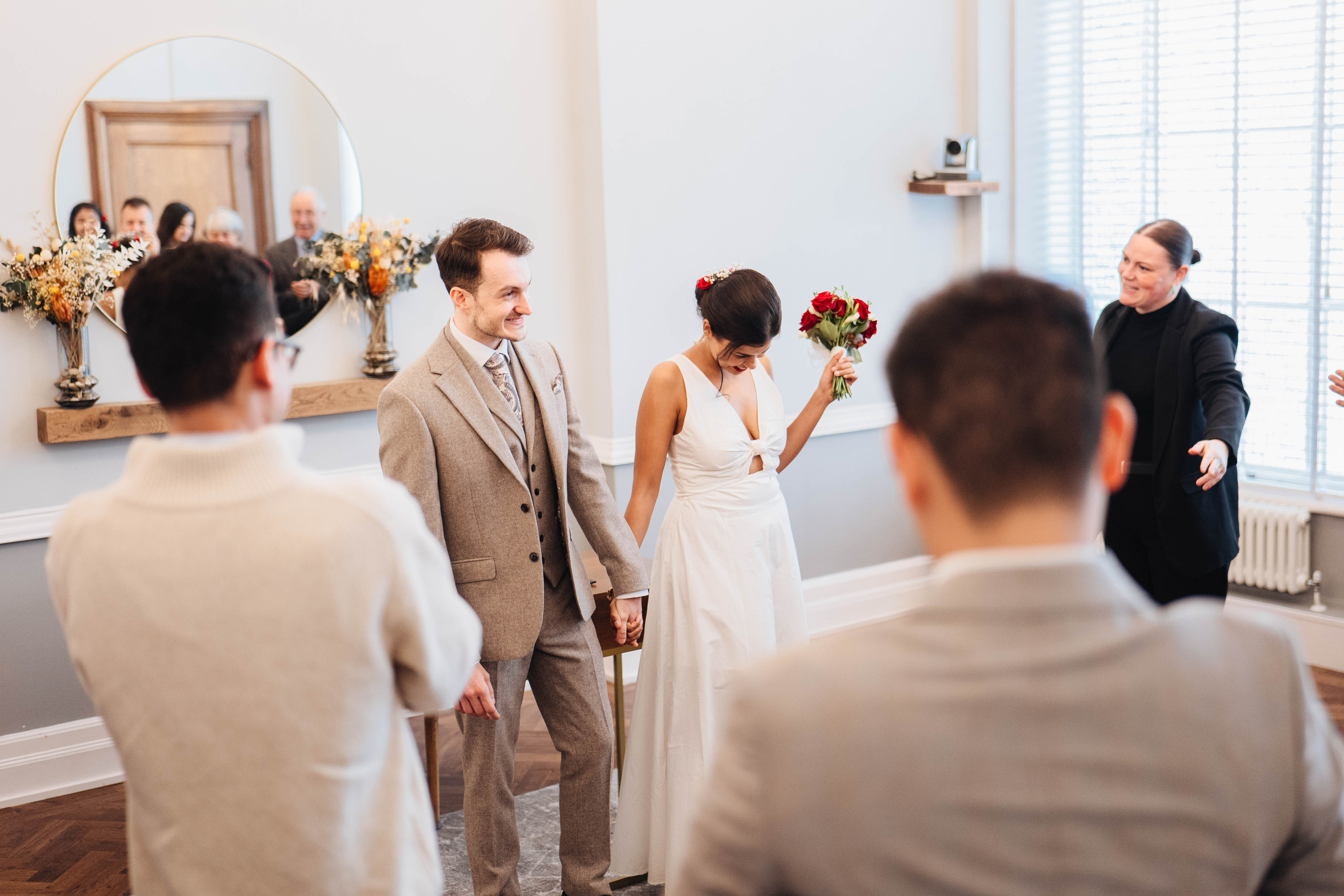Wedding in Islington town hall, signing documents