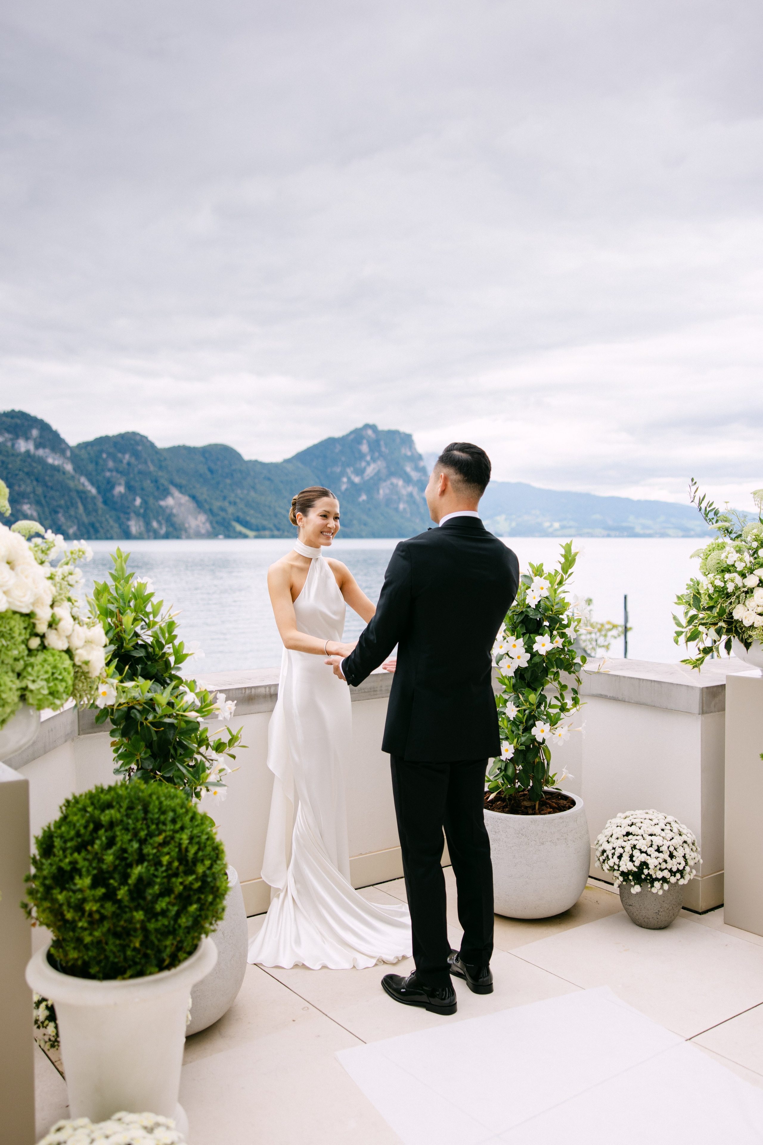 Intimate wedding at Parkhotel Vitznau on Lake Lucerne. Wedding and Family Photographer Switzerland and Italy. Valeria Diaz