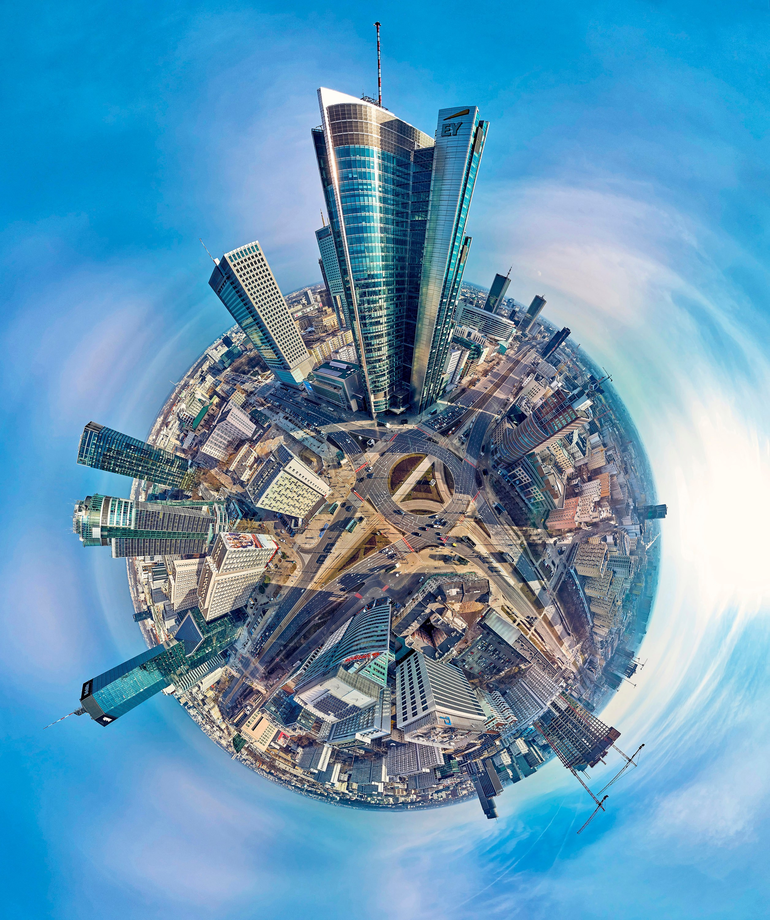 Panoramy lotnicze 360 „Little Planet” znanych miejsc Warszawy. Андрей Шипилов — Фотография & Видеография