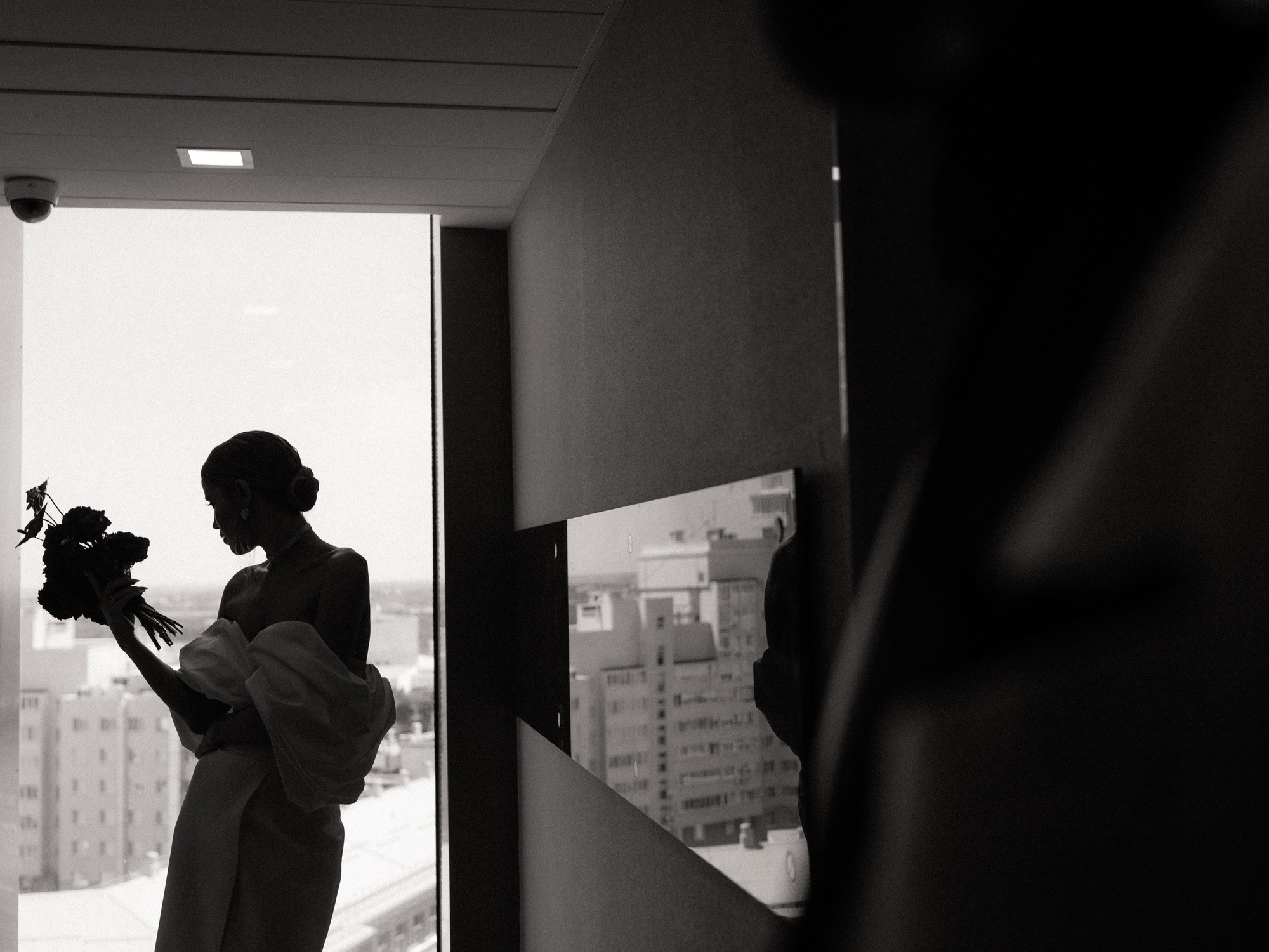 Bride and groom in garden ceremony in Surrey