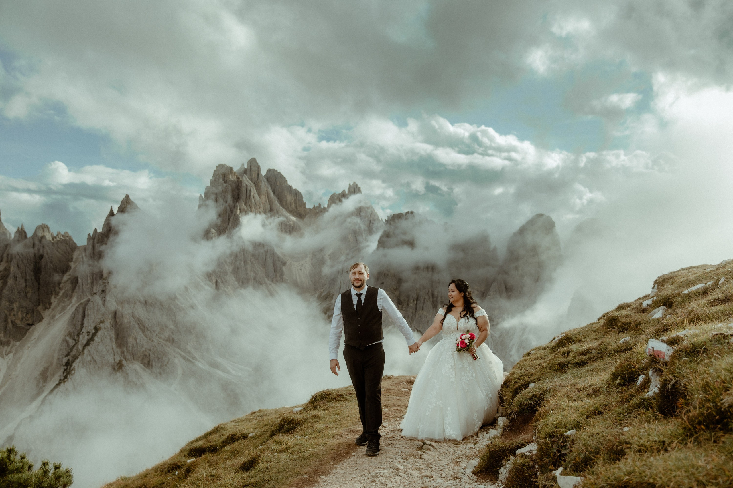 Secret Dolomites elopement at Lago di Braies & Cadini di Misurina | Best place to elope in Italy. Iceland elopement photographer & videographer