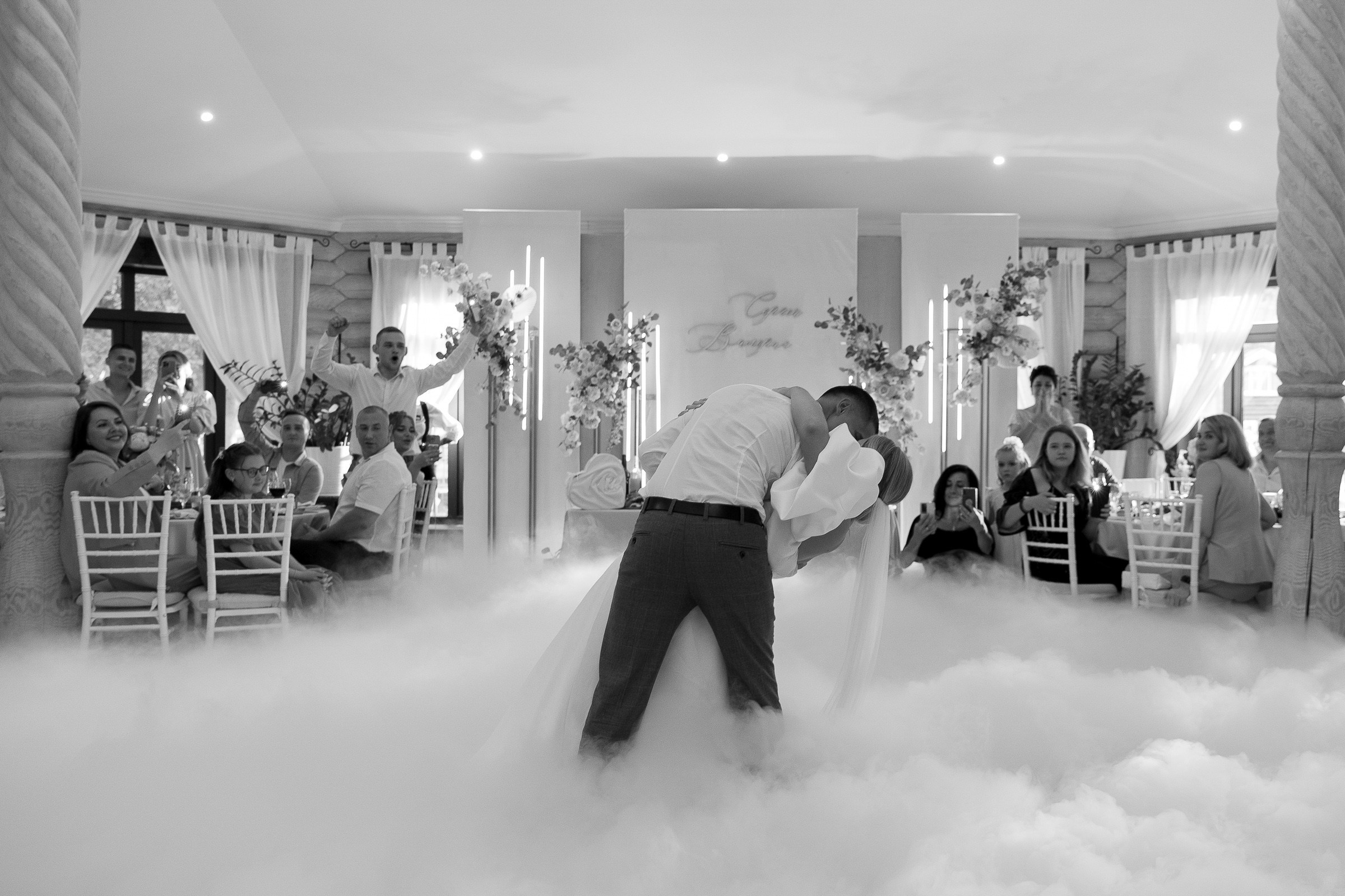 Couple’s joyful dance, by Falmouth wedding photographer, by Tanya Bodgan.