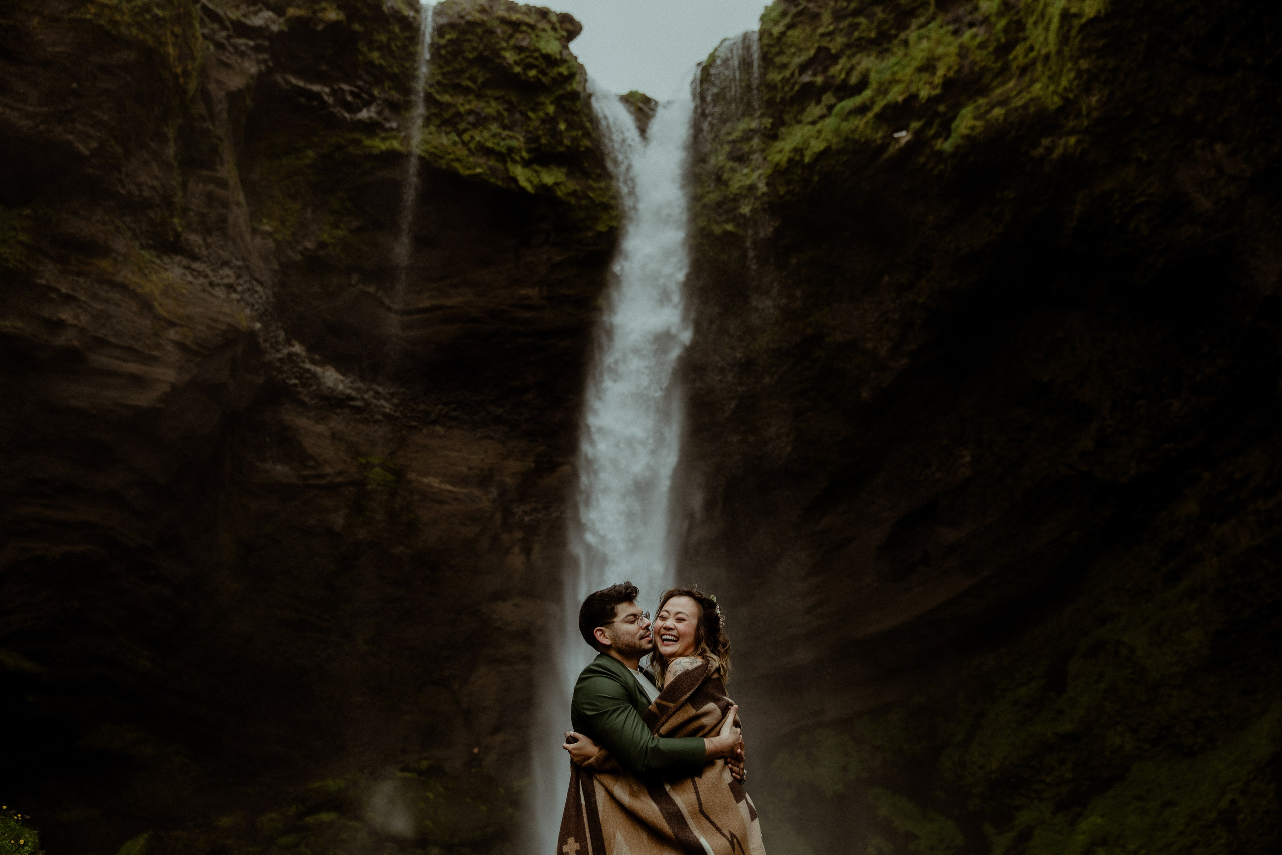 Elopement at Kvernufoss Waterfall. Iceland elopement photo and video | Nikolaichik Photo