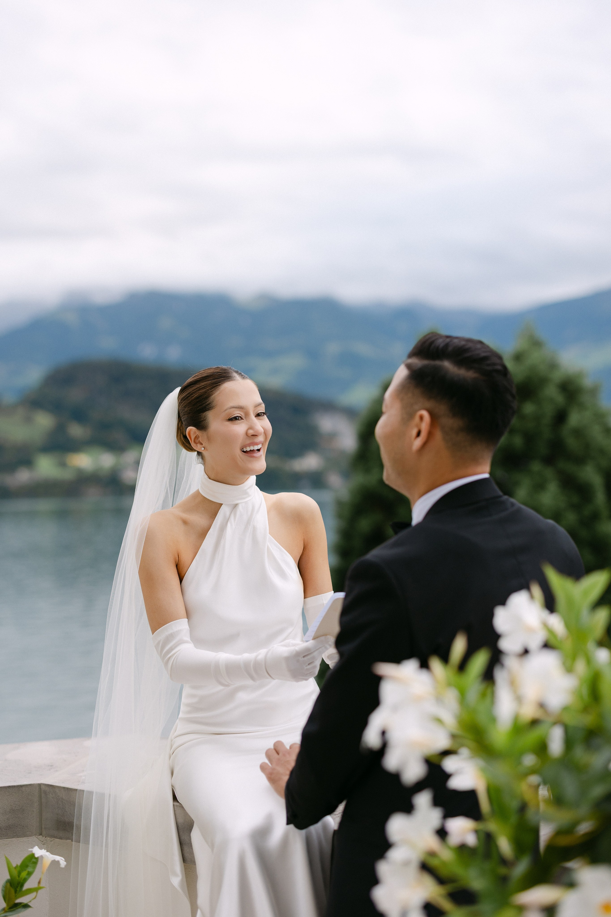 Intimate wedding at Parkhotel Vitznau on Lake Lucerne. Wedding and Family Photographer Switzerland and Italy. Valeria Diaz