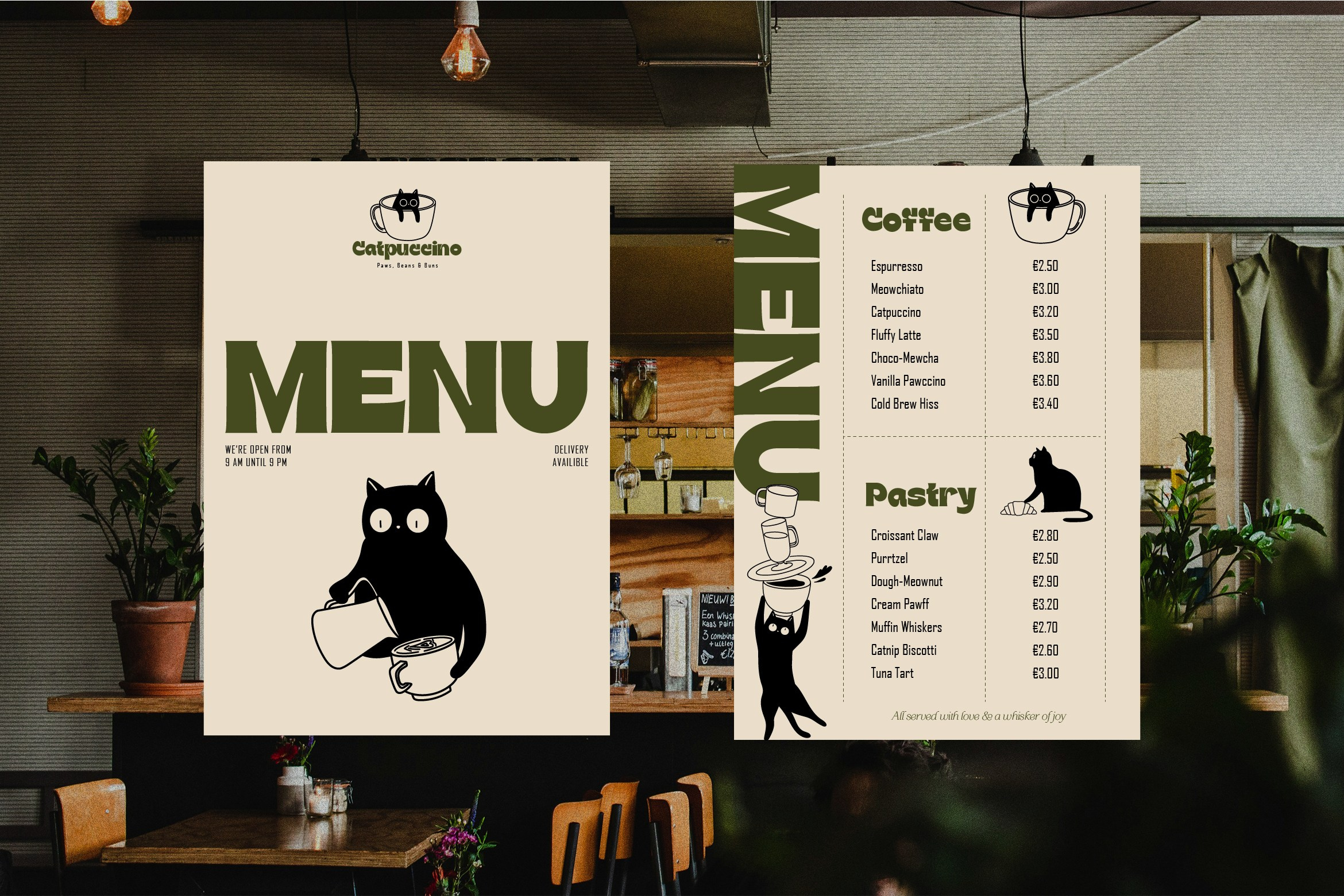 Catpuccino. Helen Reveur | Illustrator & Brand Designer | Ready-Made & Custom Illustrations