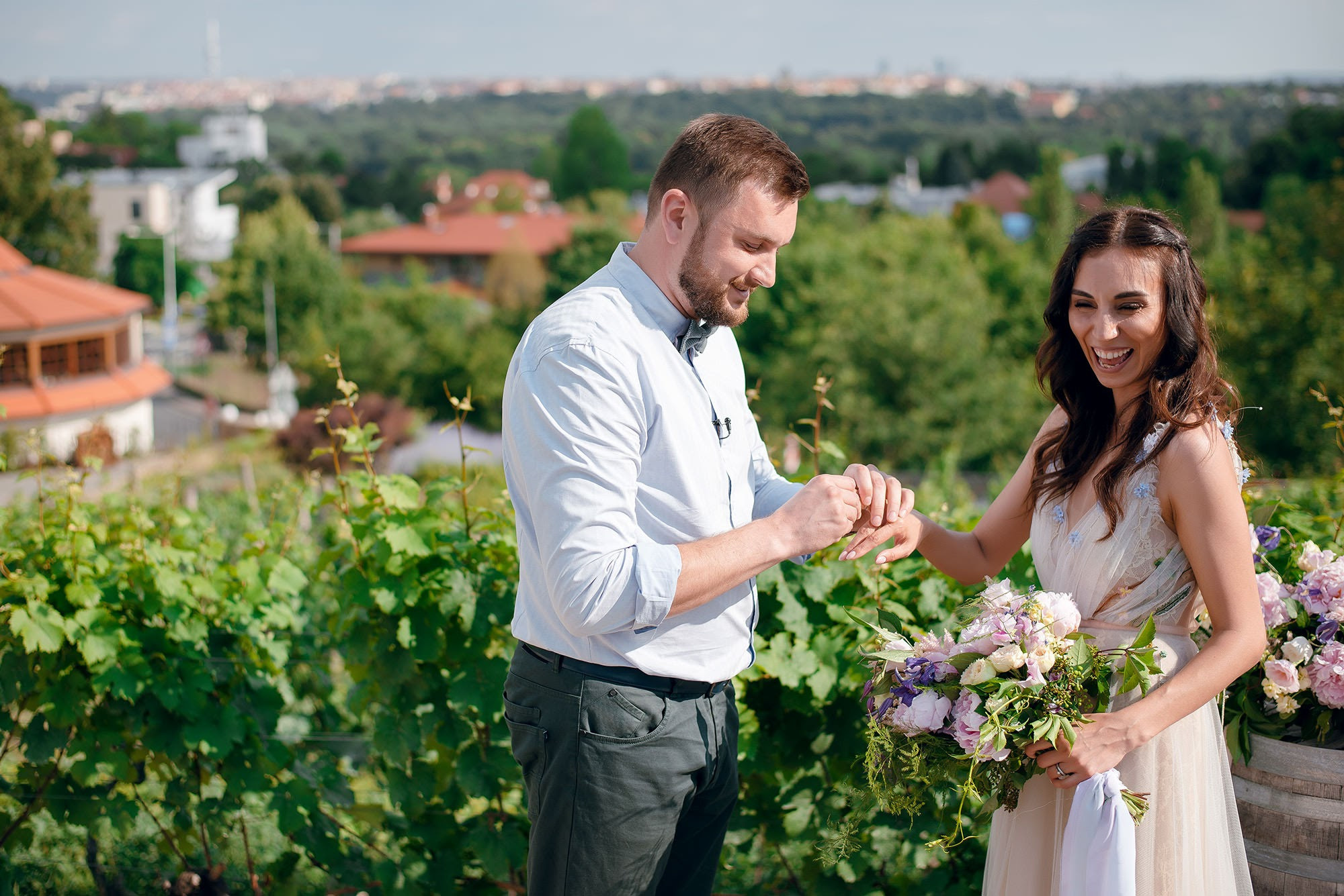 Romantic destination wedding in Czech republic Prague