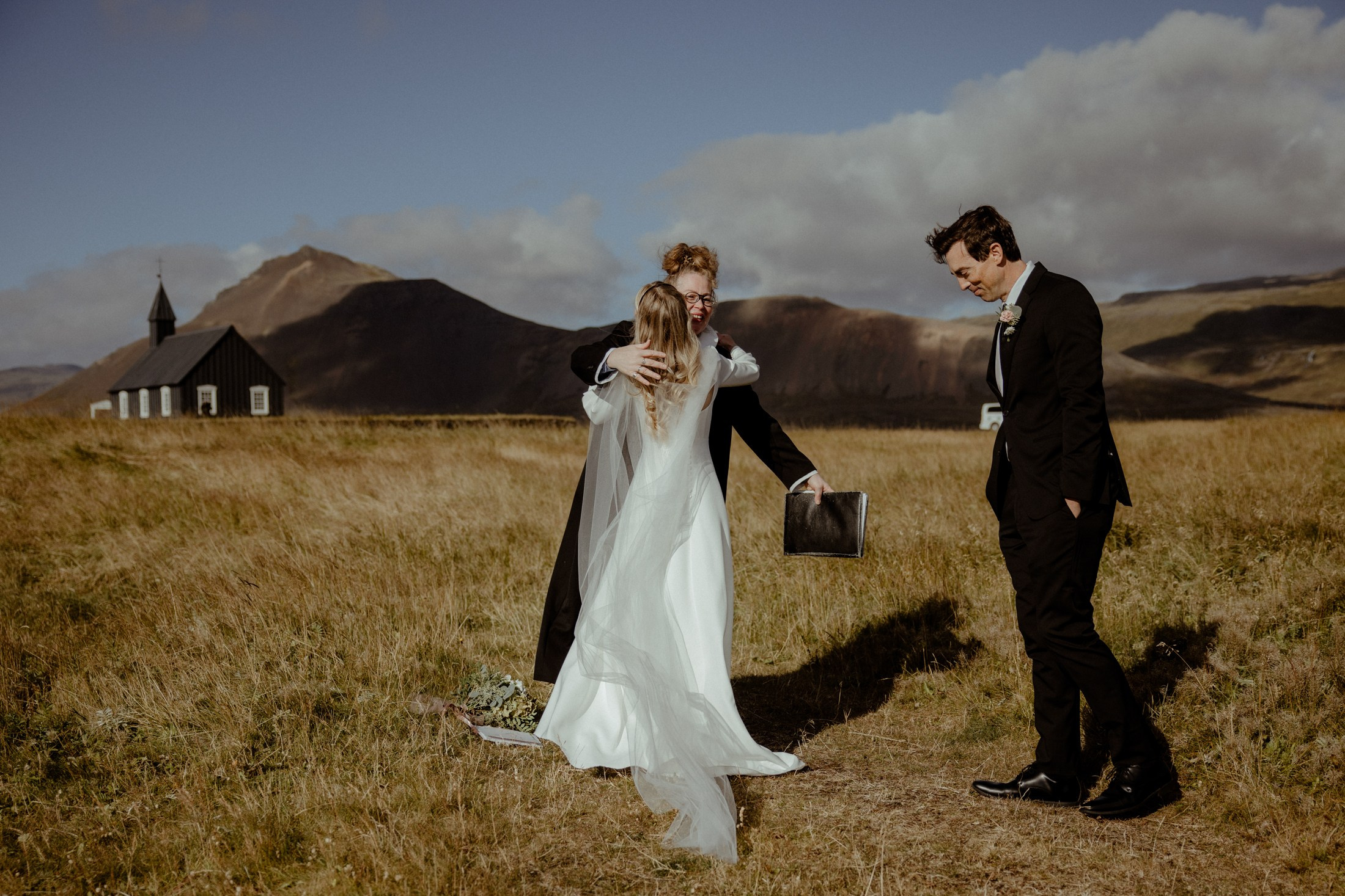 Iceland elopement at Budir Black Church | Snæfellsnes wedding by Iceland elopement photographer & videographer. Iceland elopement photographer & videographer