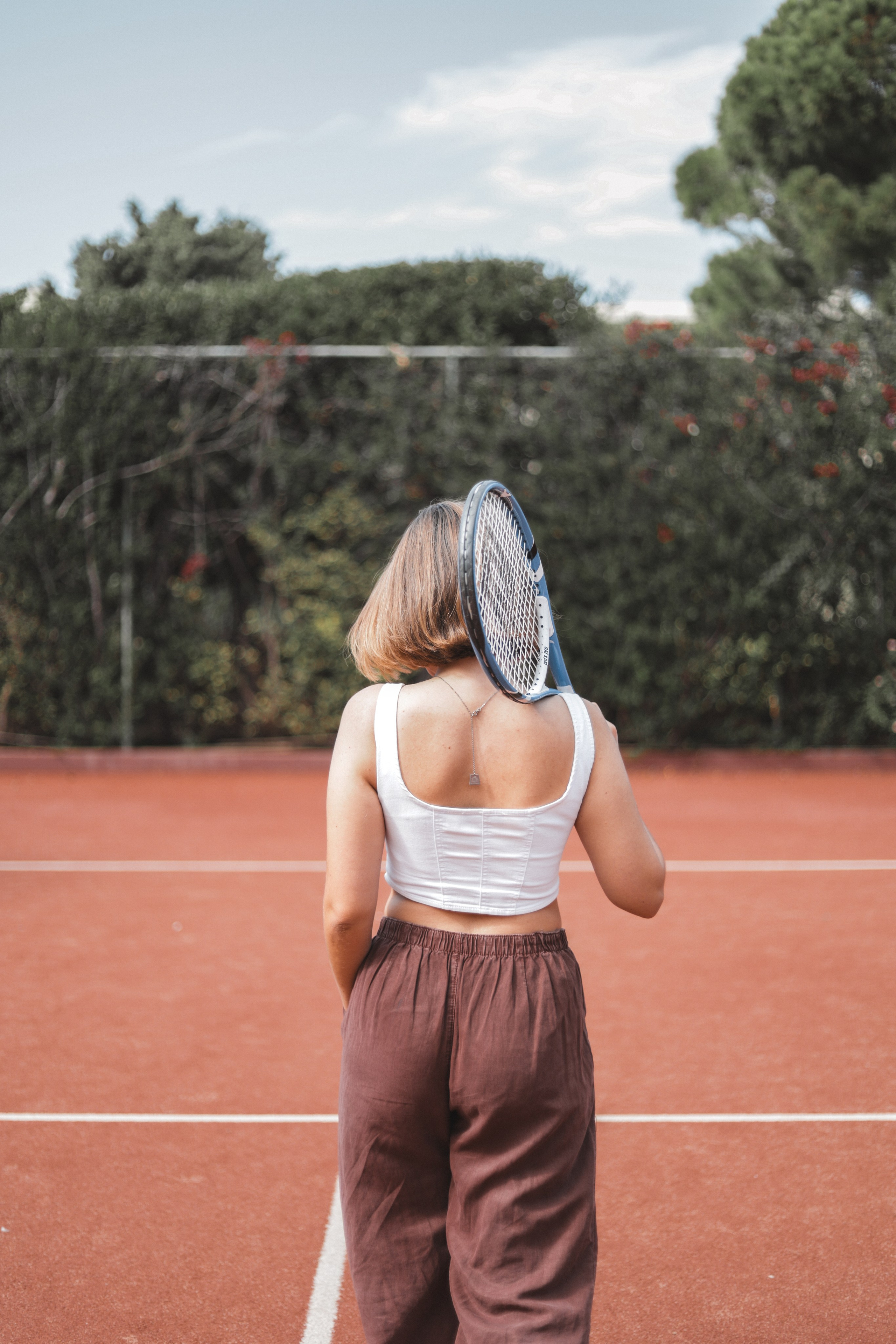 Tennis aestetic portrait of a girl