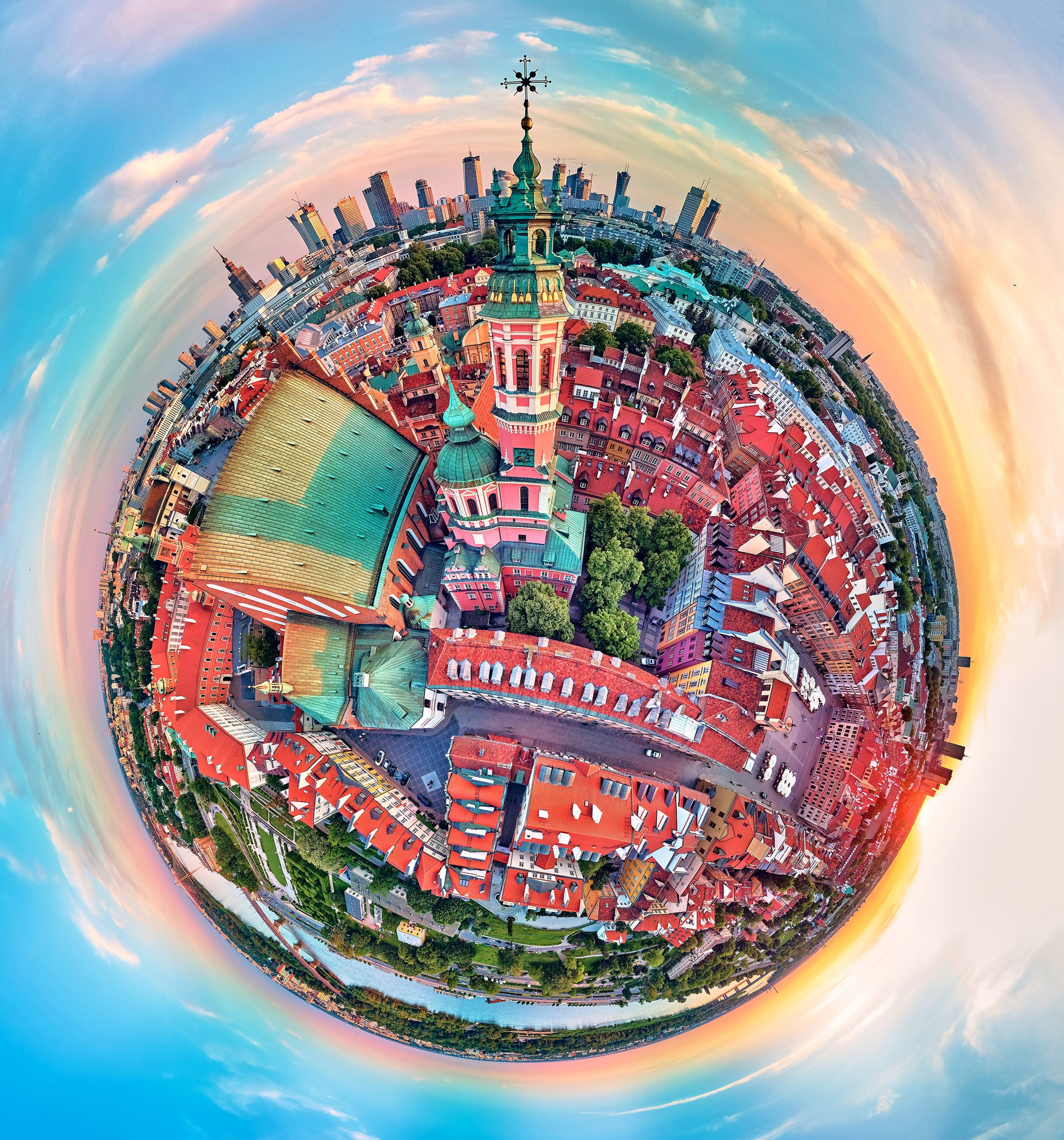 Panoramy lotnicze 360 „Little Planet” znanych miejsc Warszawy. Андрей Шипилов — Фотография & Видеография