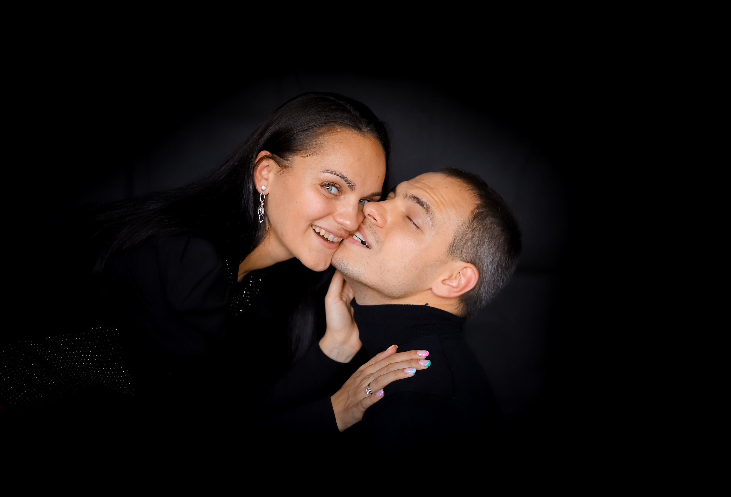 Black background. Family & children’s photographer in Herts & West London Iryna Blair