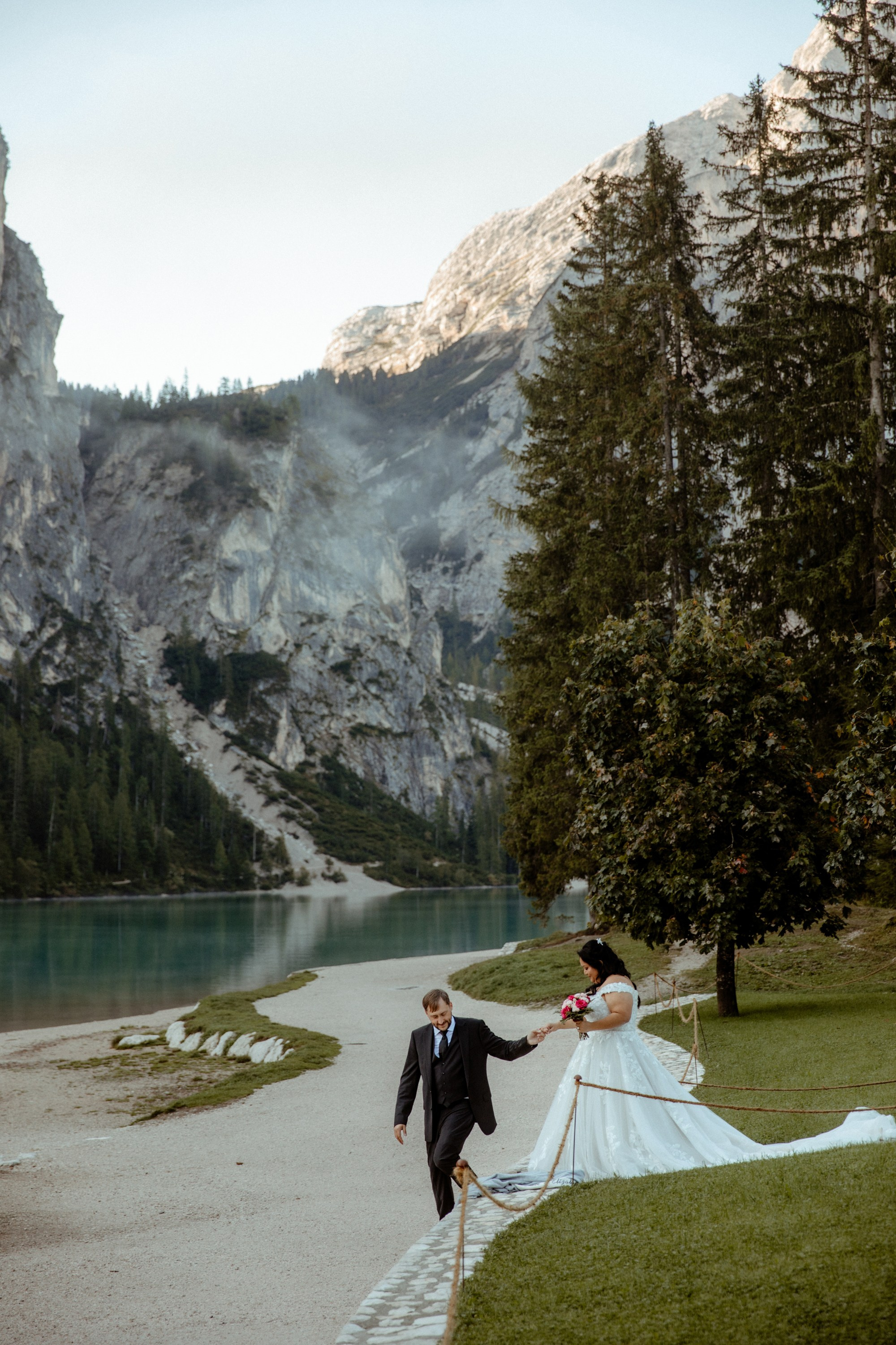 Secret Dolomites elopement at Lago di Braies & Cadini di Misurina | Best place to elope in Italy. Iceland elopement photographer & videographer