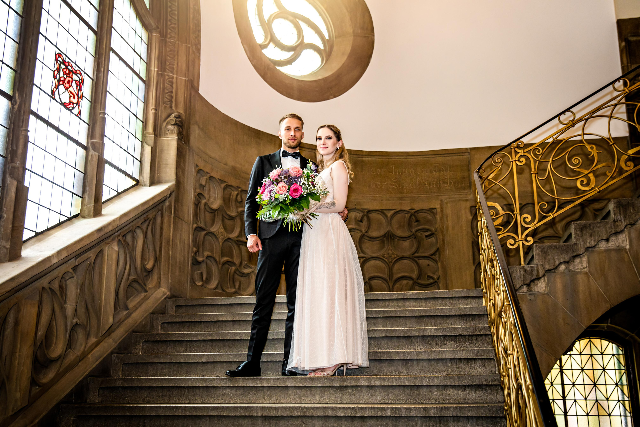 Bielefeld altes Rathaus. Hochzeitfotograf in Bielefeld