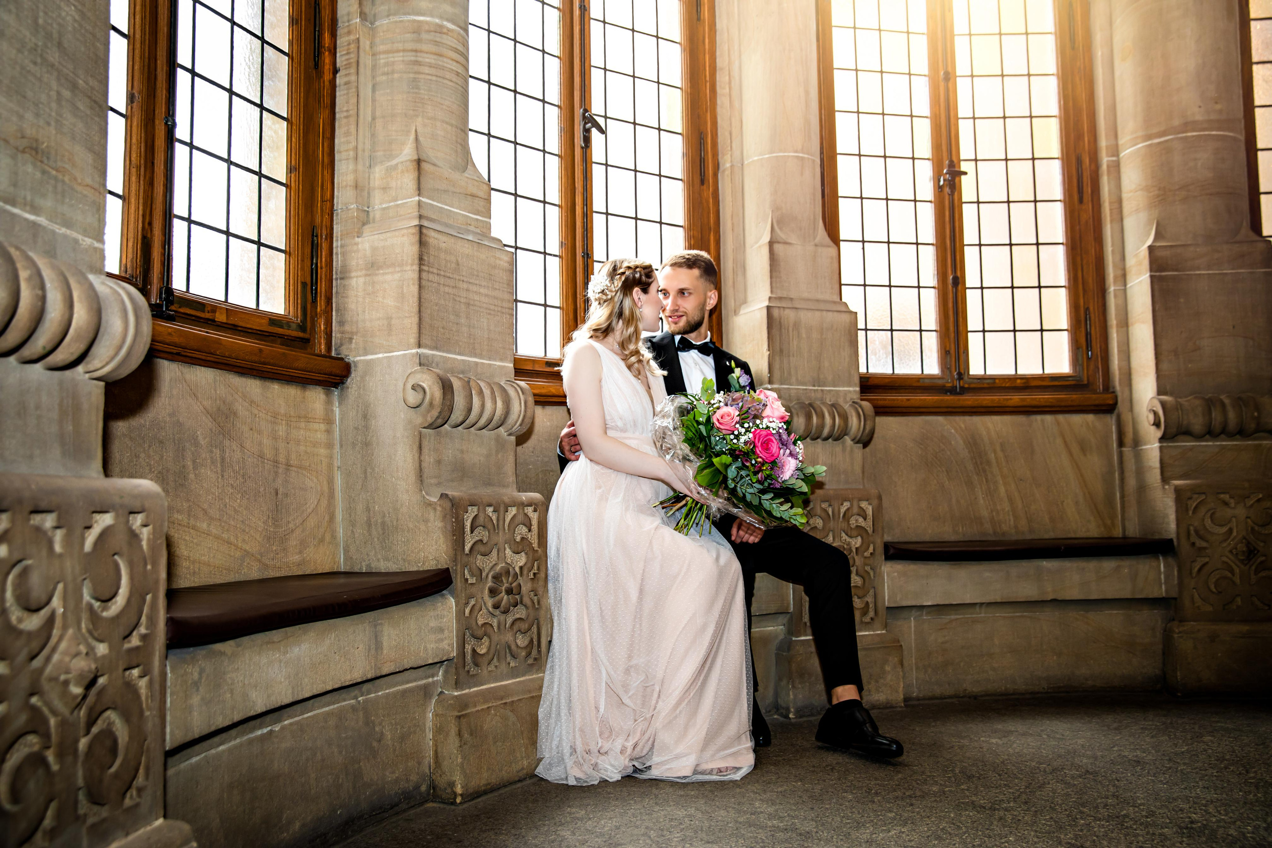 Bielefeld altes Rathaus. Hochzeitfotograf in Bielefeld