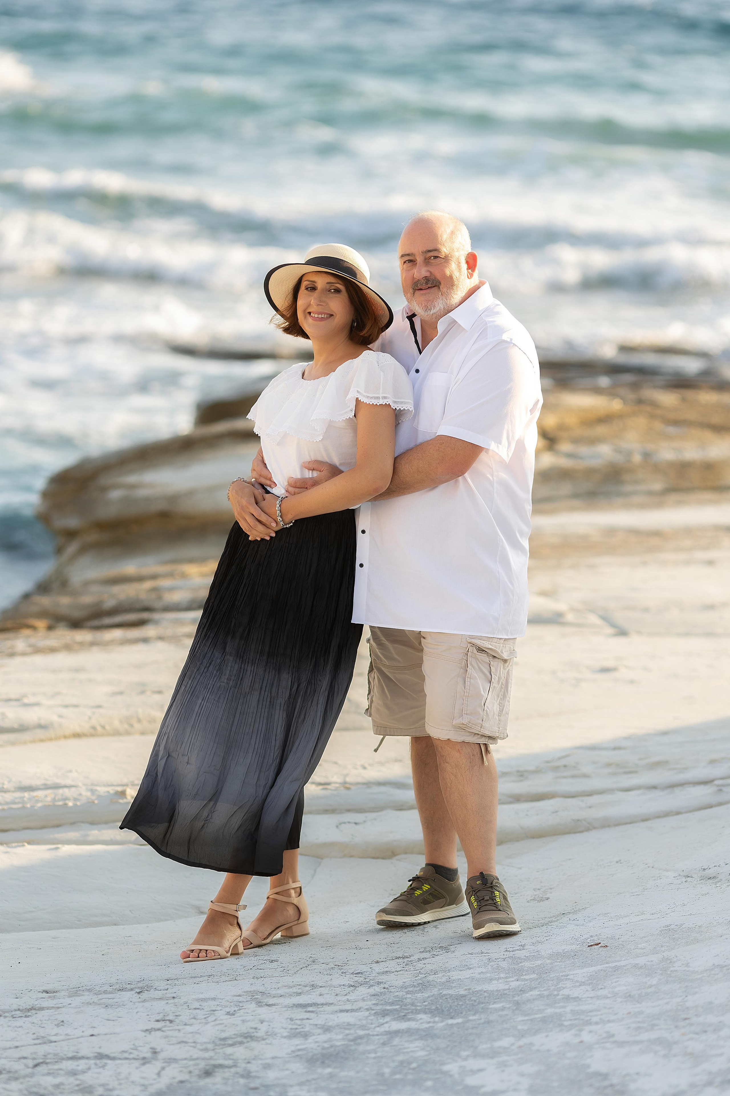 Sunset on White rocks. Photographer in Cyprus