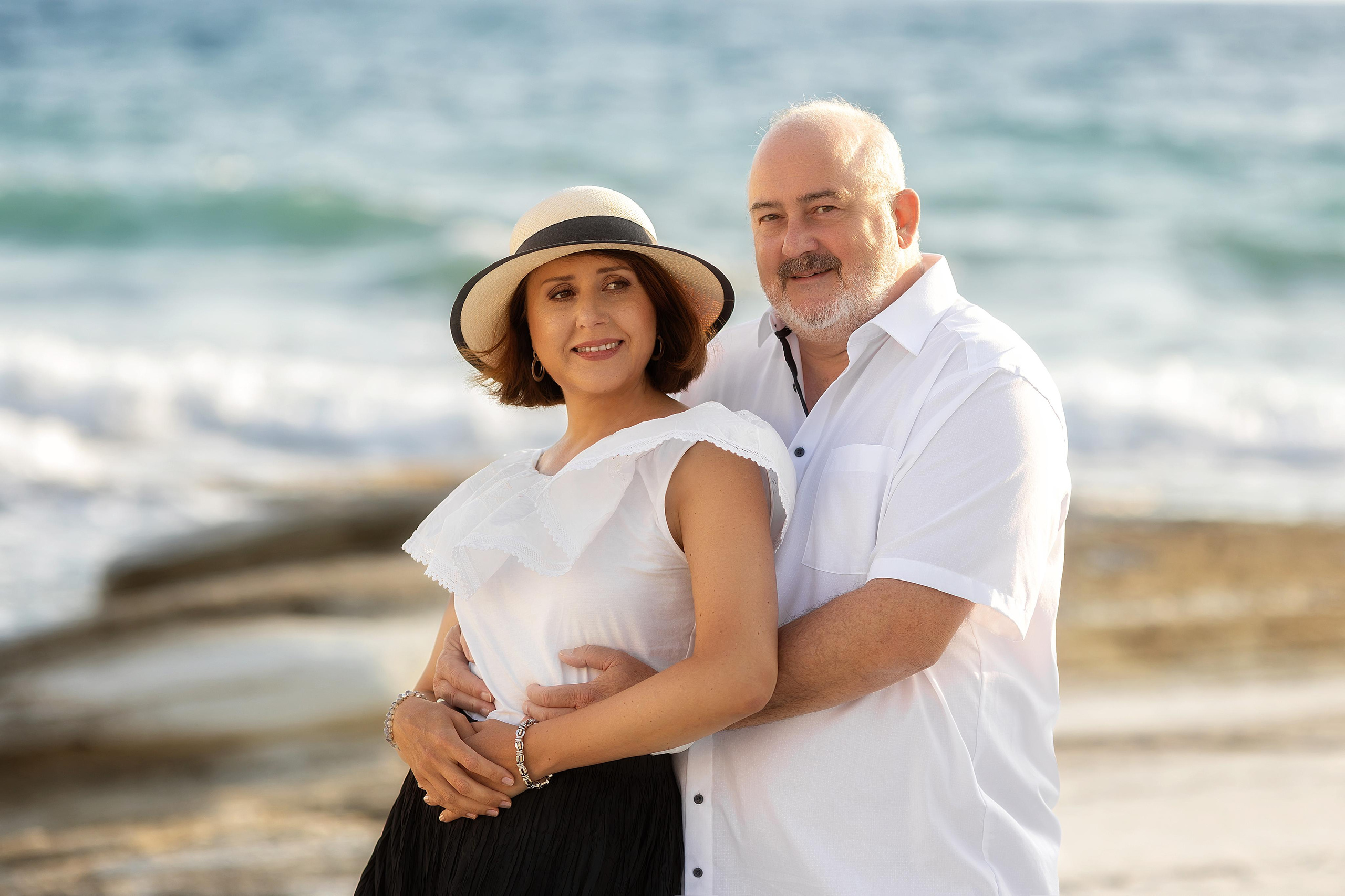 Sunset on White rocks. Photographer in Cyprus