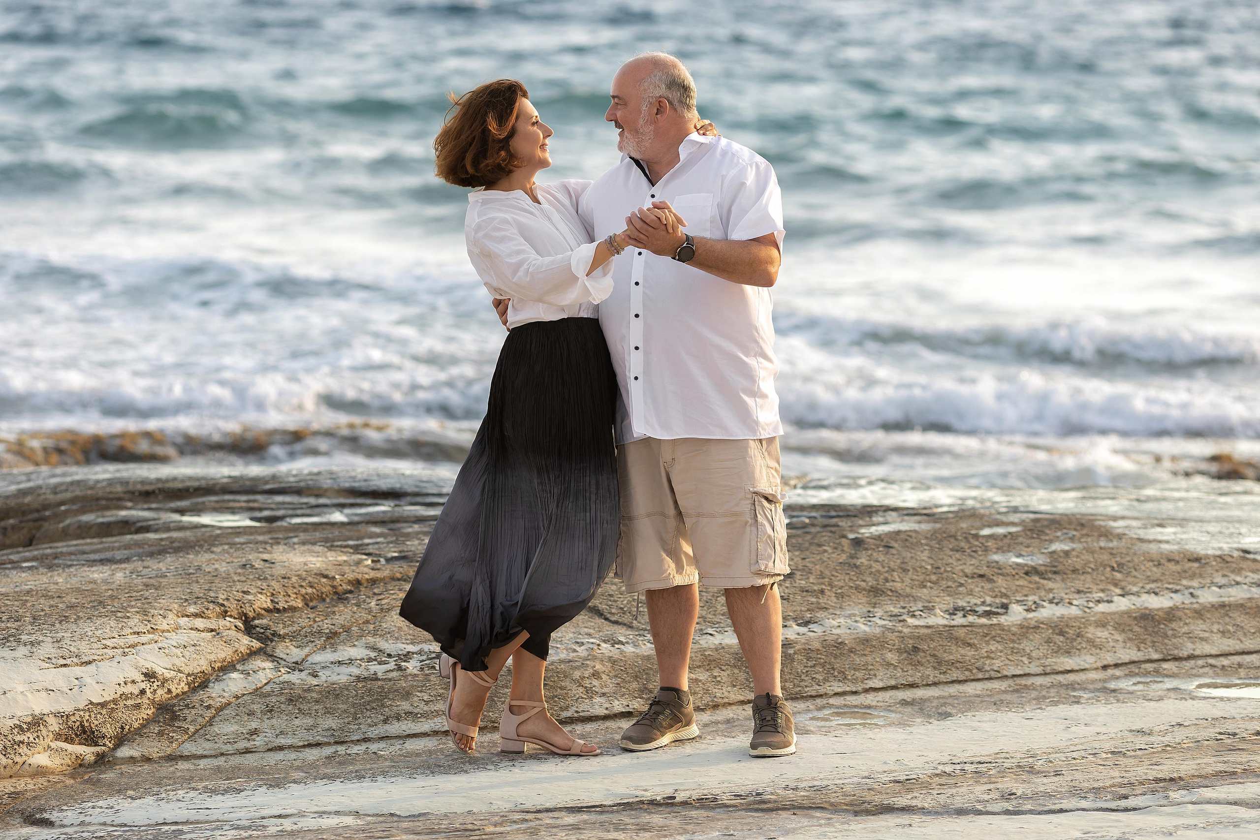 Sunset on White rocks. Photographer in Cyprus