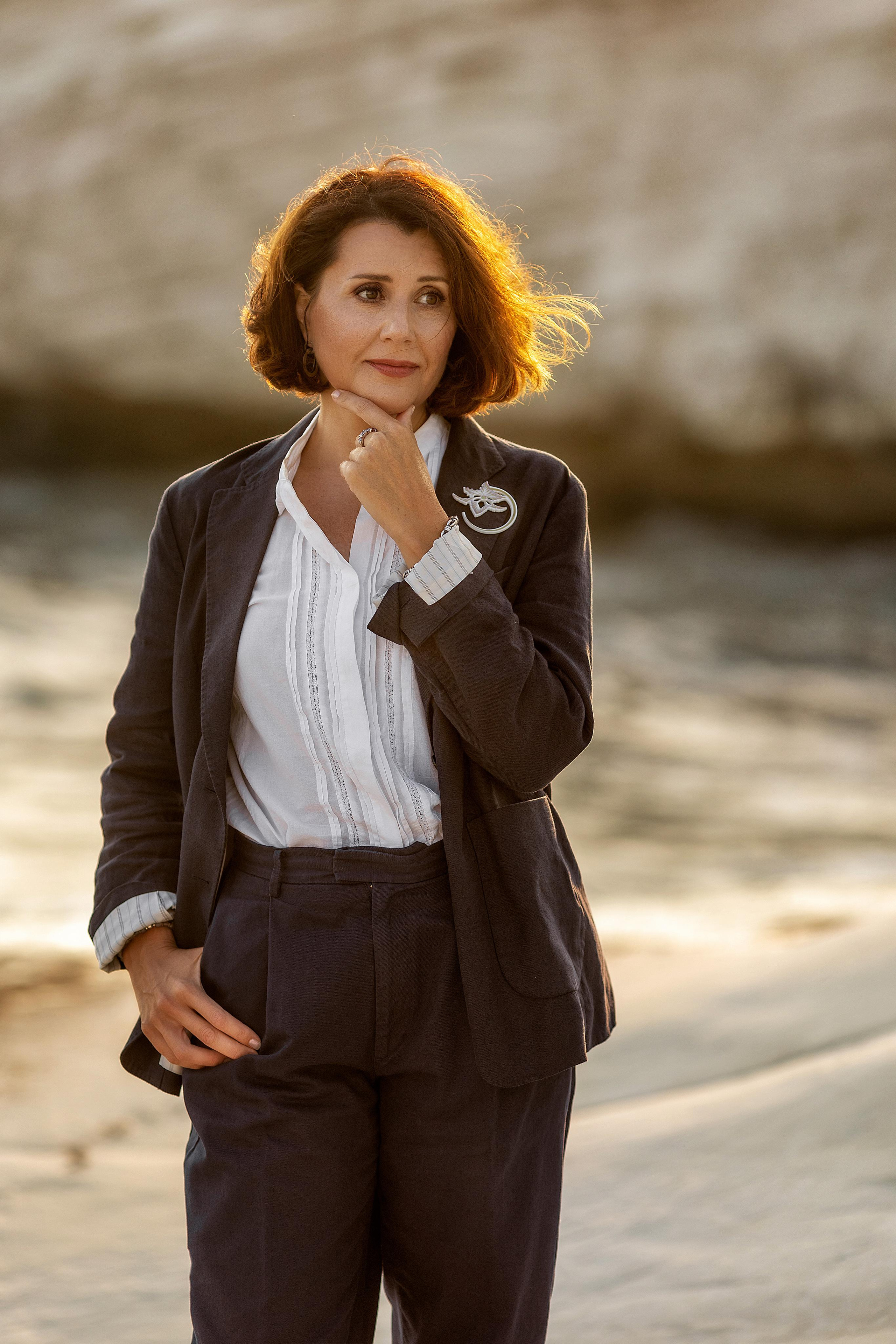 Sunset on White rocks. Photographer in Cyprus