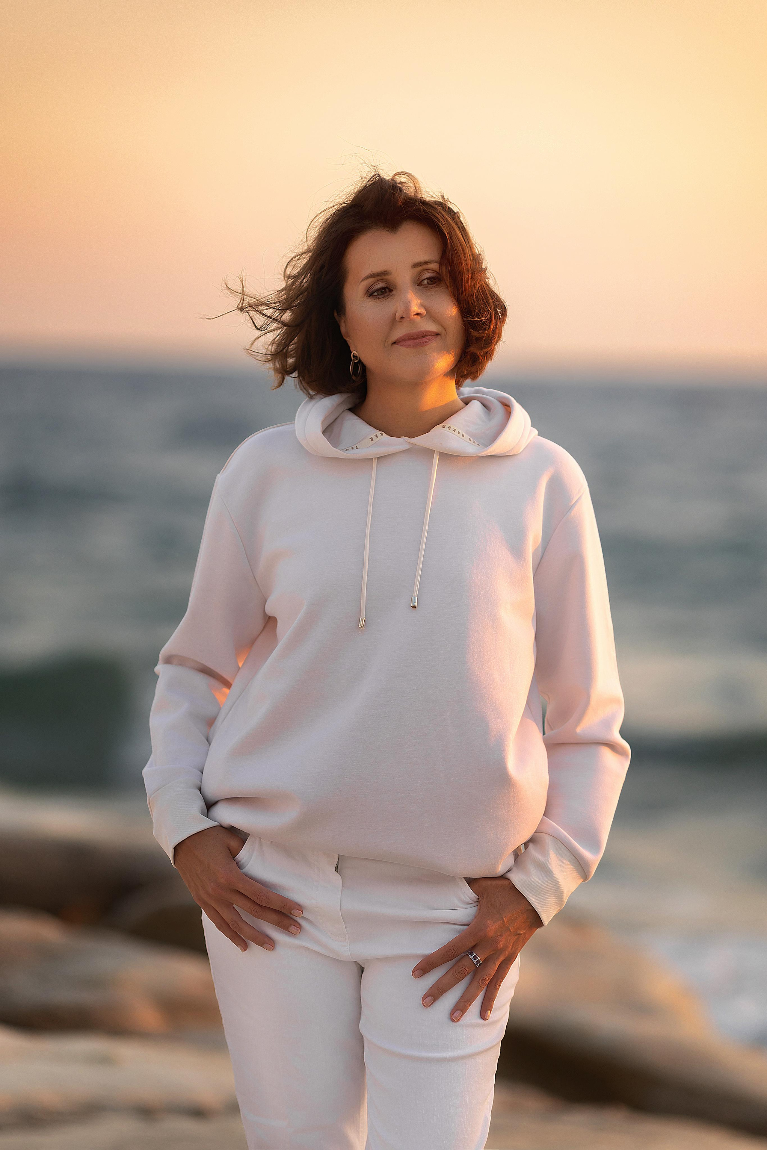 Sunset on White rocks. Photographer in Cyprus