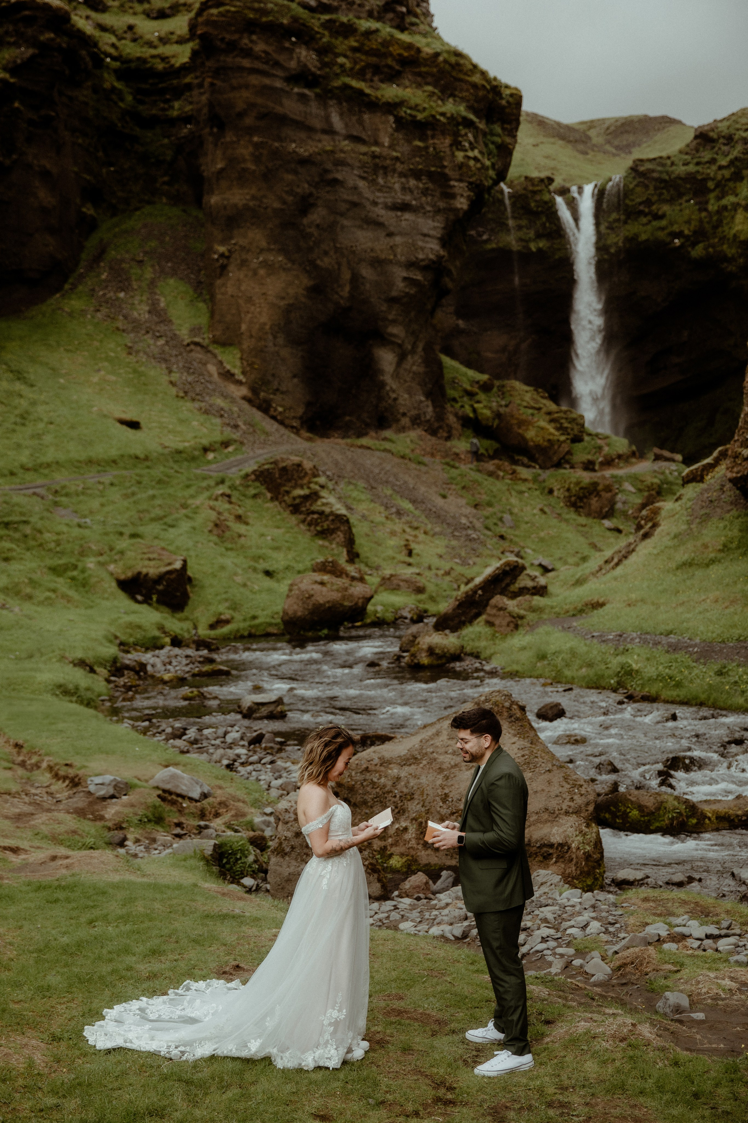Elopement at Kvernufoss Waterfall. Iceland elopement photo and video | Nikolaichik Photo
