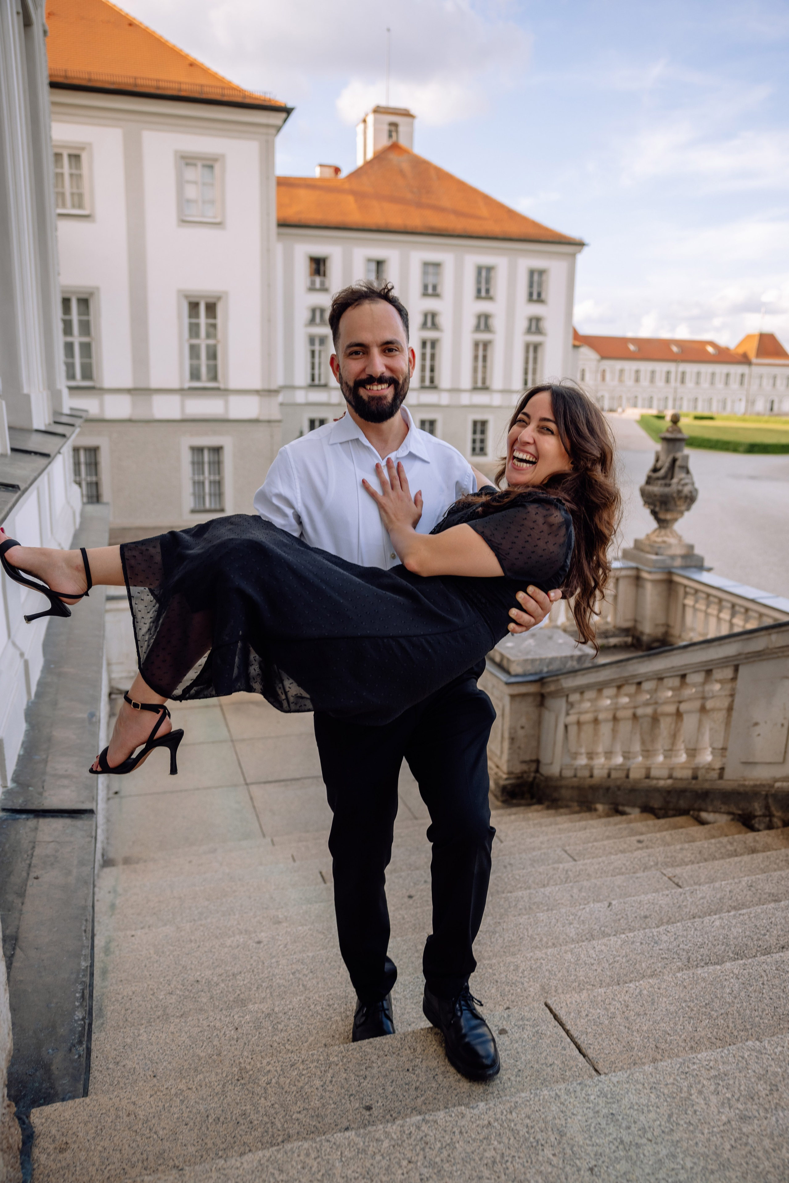 Antrag am Schloss Nymphenburg. Hochzeitsfotograf München Taufe Familienfotograf Tanja Mauke