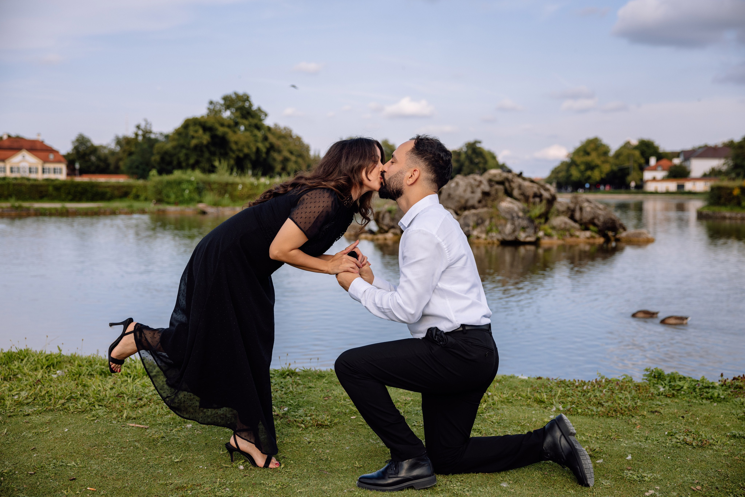 Antrag am Schloss Nymphenburg. Hochzeitsfotograf München Taufe Familienfotograf Tanja Mauke