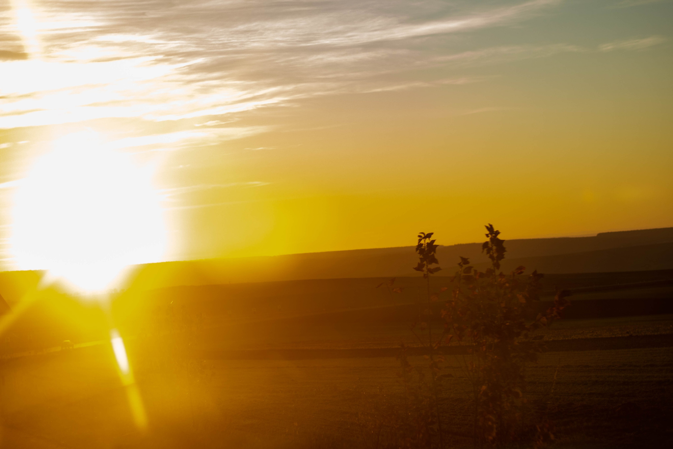 A vivid orange sunset