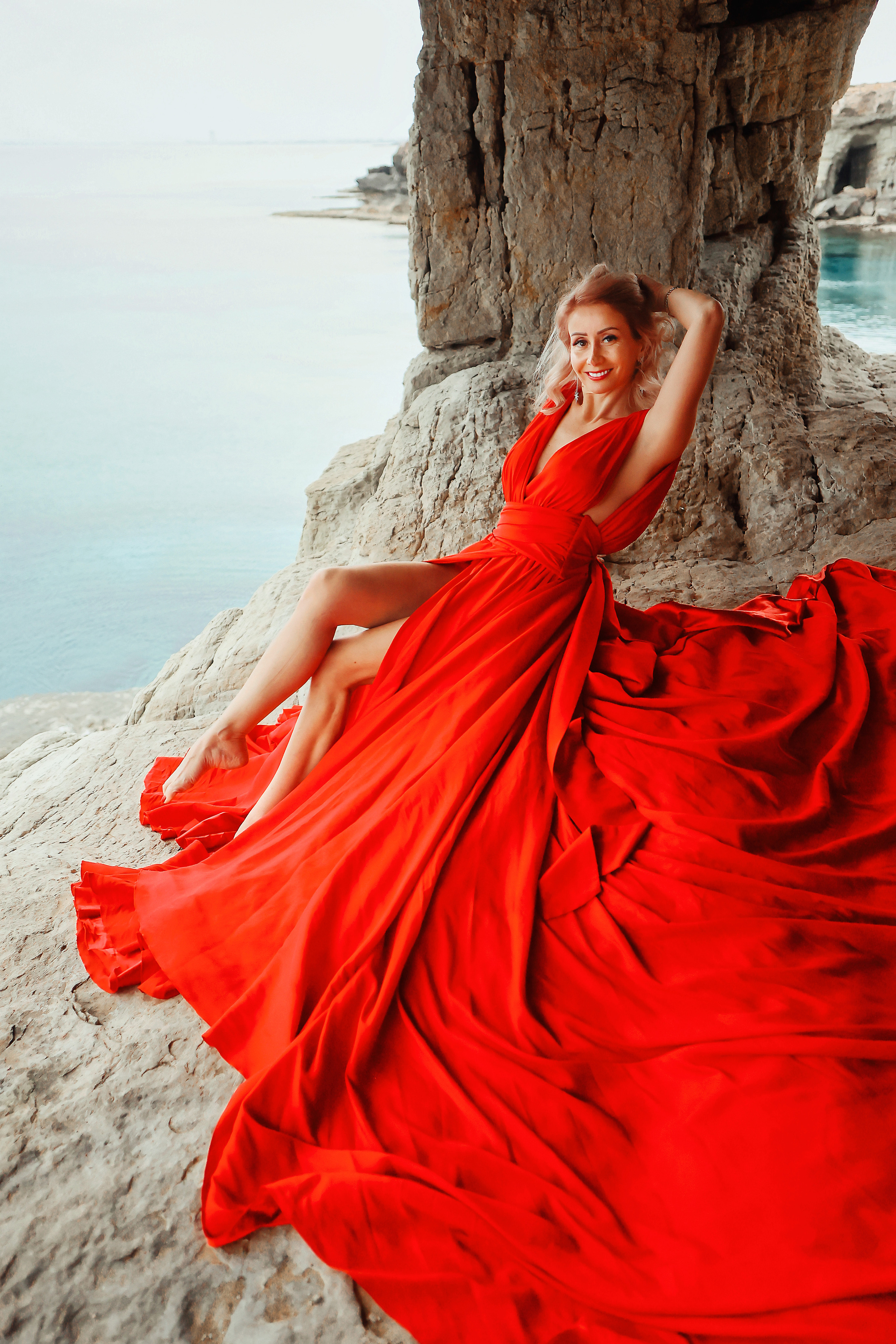 Съемка в шлейфовом платье в Айя-Напе. Март, 2023. Kipriotka. Ваш фотограф на Кипре (Айя-Напа, Протарас)