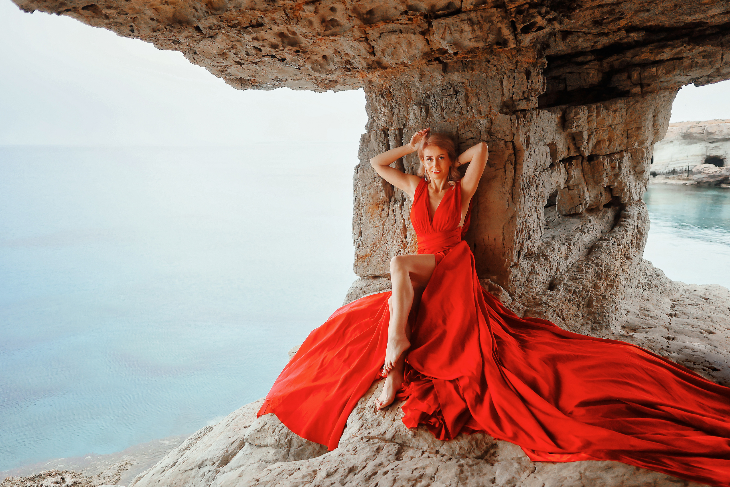 Съемка в шлейфовом платье в Айя-Напе. Март, 2023. Kipriotka. Ваш фотограф на Кипре (Айя-Напа, Протарас)