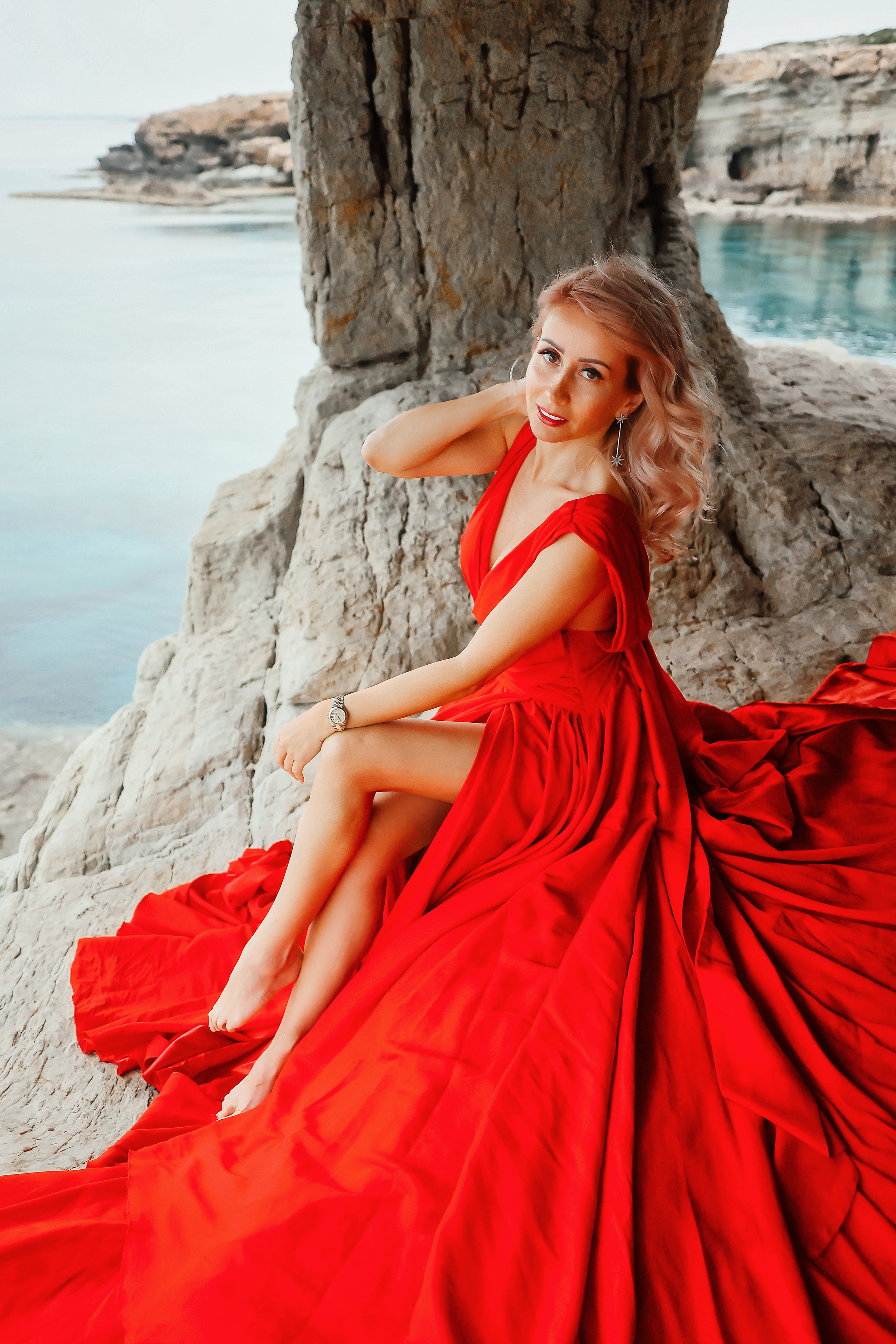 Съемка в шлейфовом платье в Айя-Напе. Март, 2023. Kipriotka. Ваш фотограф на Кипре (Айя-Напа, Протарас)