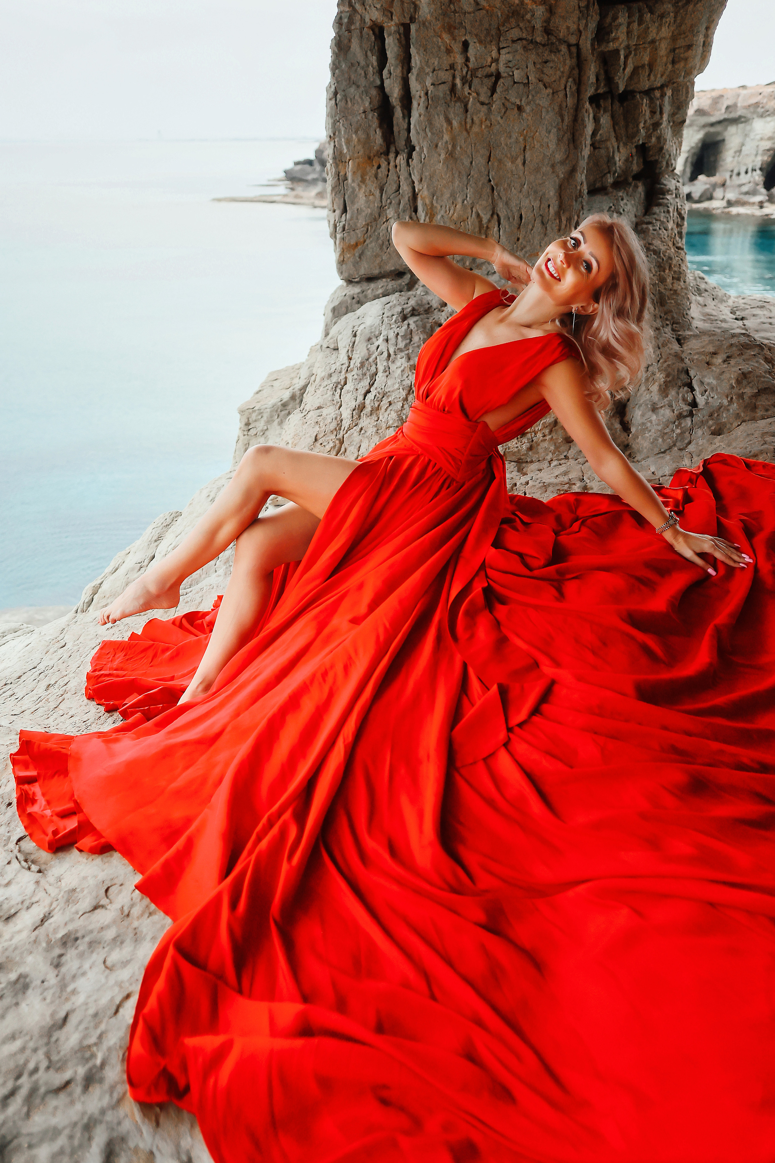 Съемка в шлейфовом платье в Айя-Напе. Март, 2023. Kipriotka. Ваш фотограф на Кипре (Айя-Напа, Протарас)