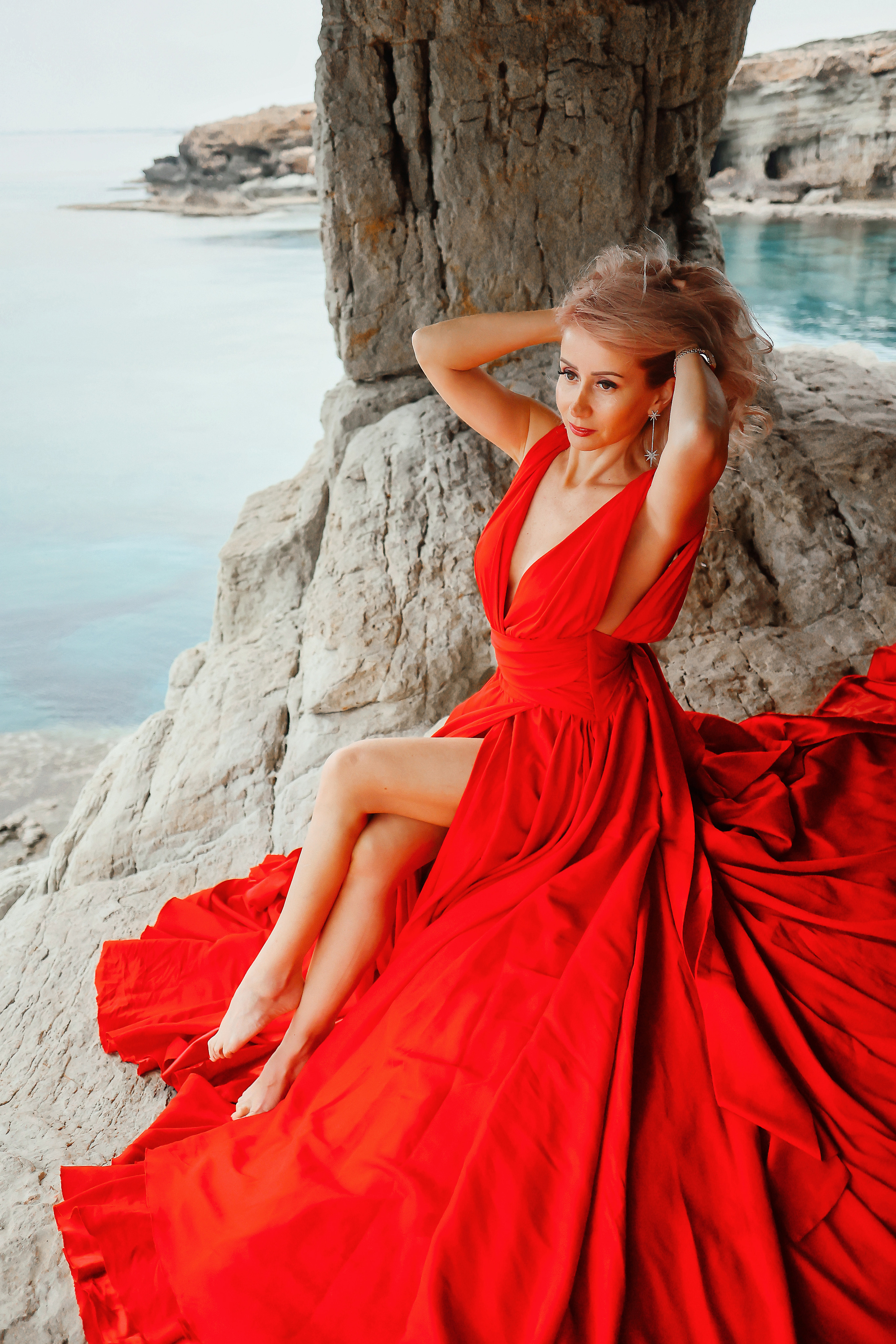 Съемка в шлейфовом платье в Айя-Напе. Март, 2023. Kipriotka. Ваш фотограф на Кипре (Айя-Напа, Протарас)