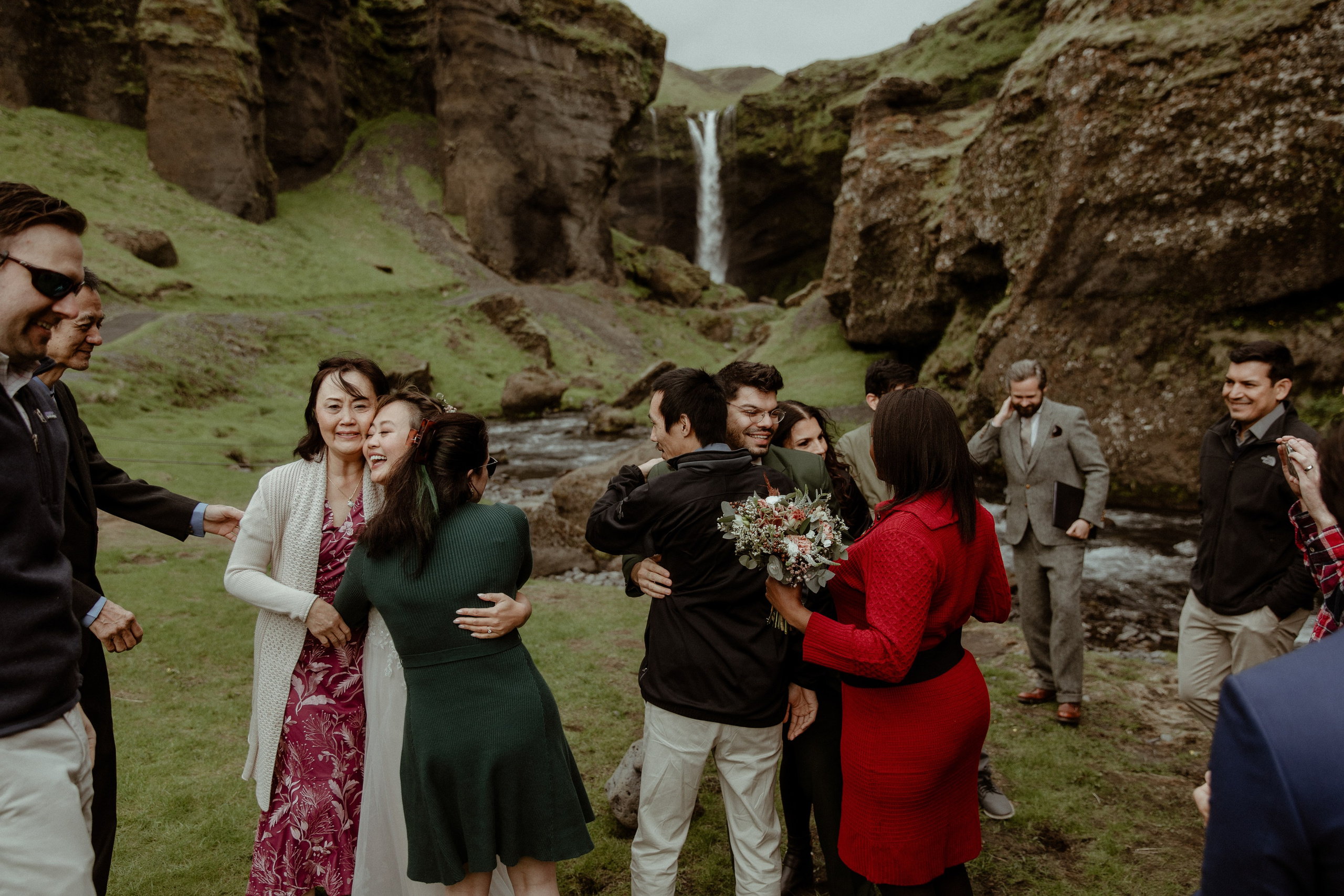 Elopement at Kvernufoss Waterfall. Iceland elopement photo and video | Nikolaichik Photo