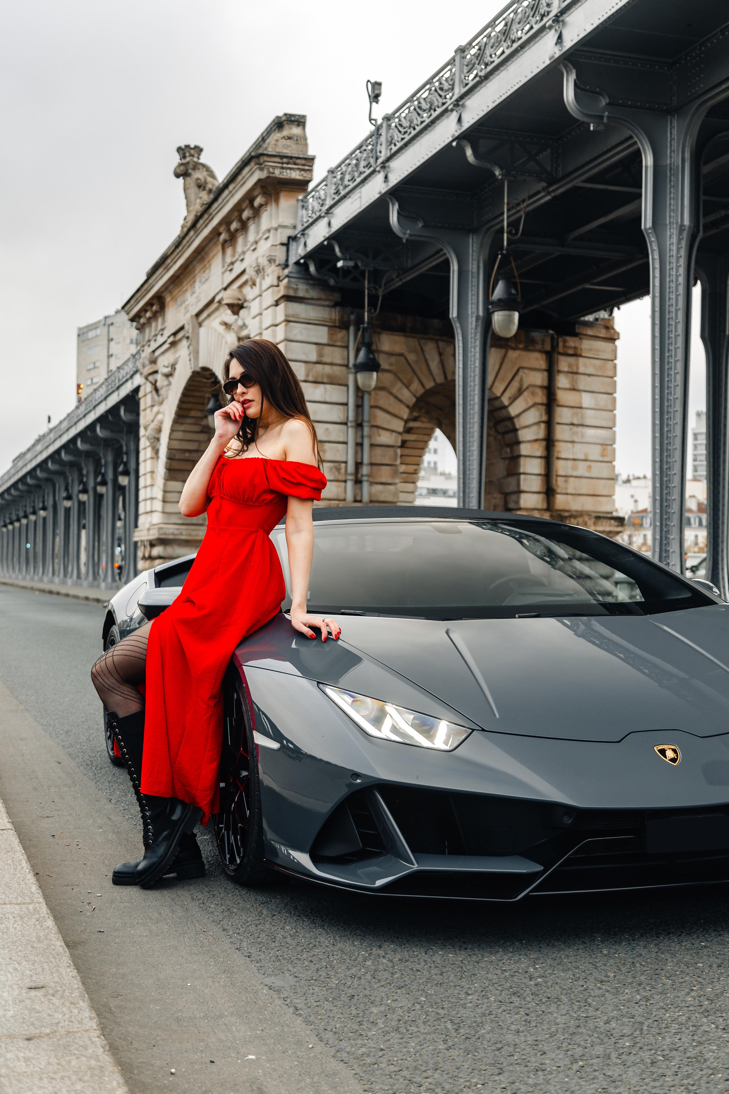 Nataliia x Lamborghini Huracan. Photographe de voitures à Paris — Vitalii Motruk