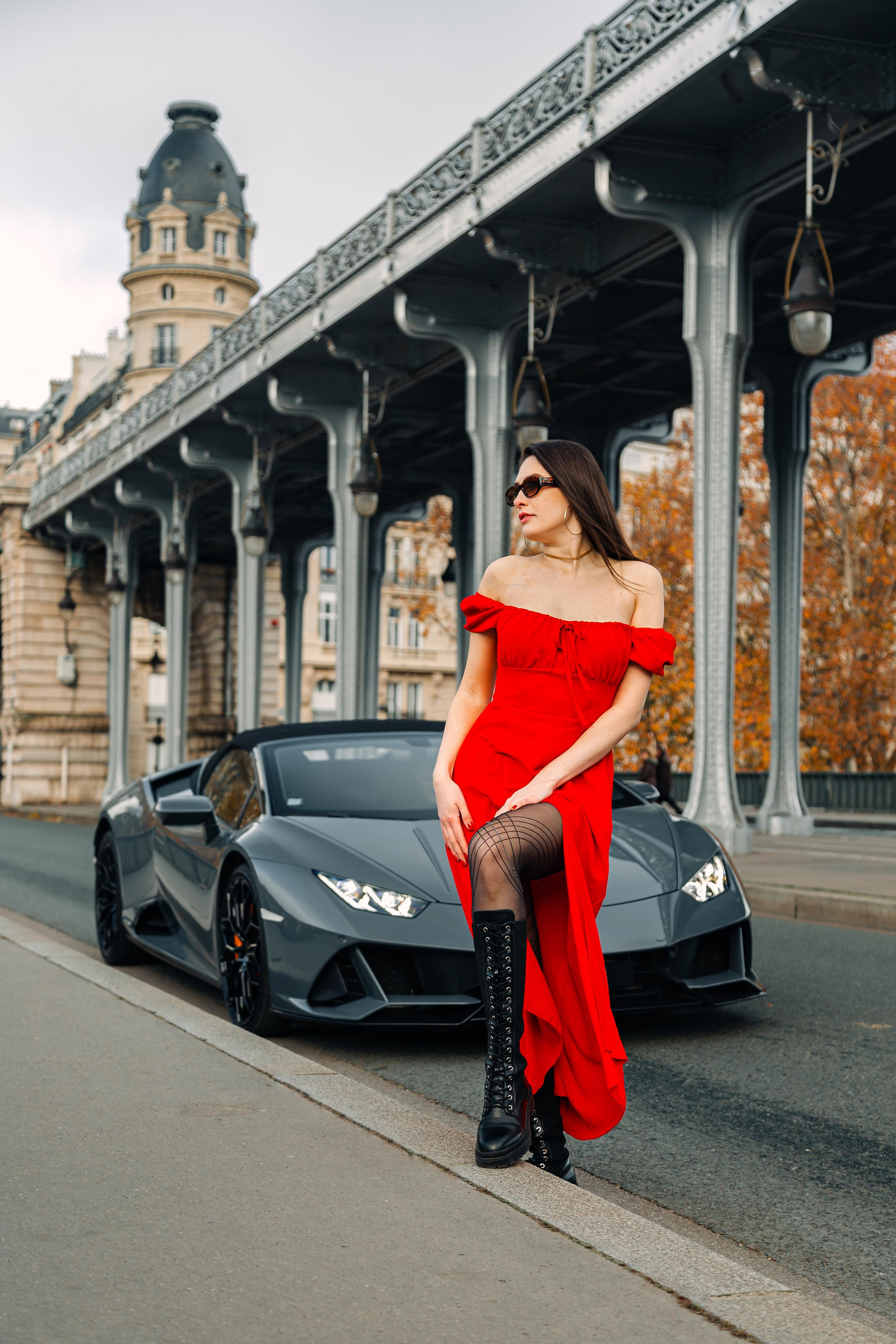 Nataliia x Lamborghini Huracan. Photographe de voitures à Paris — Vitalii Motruk