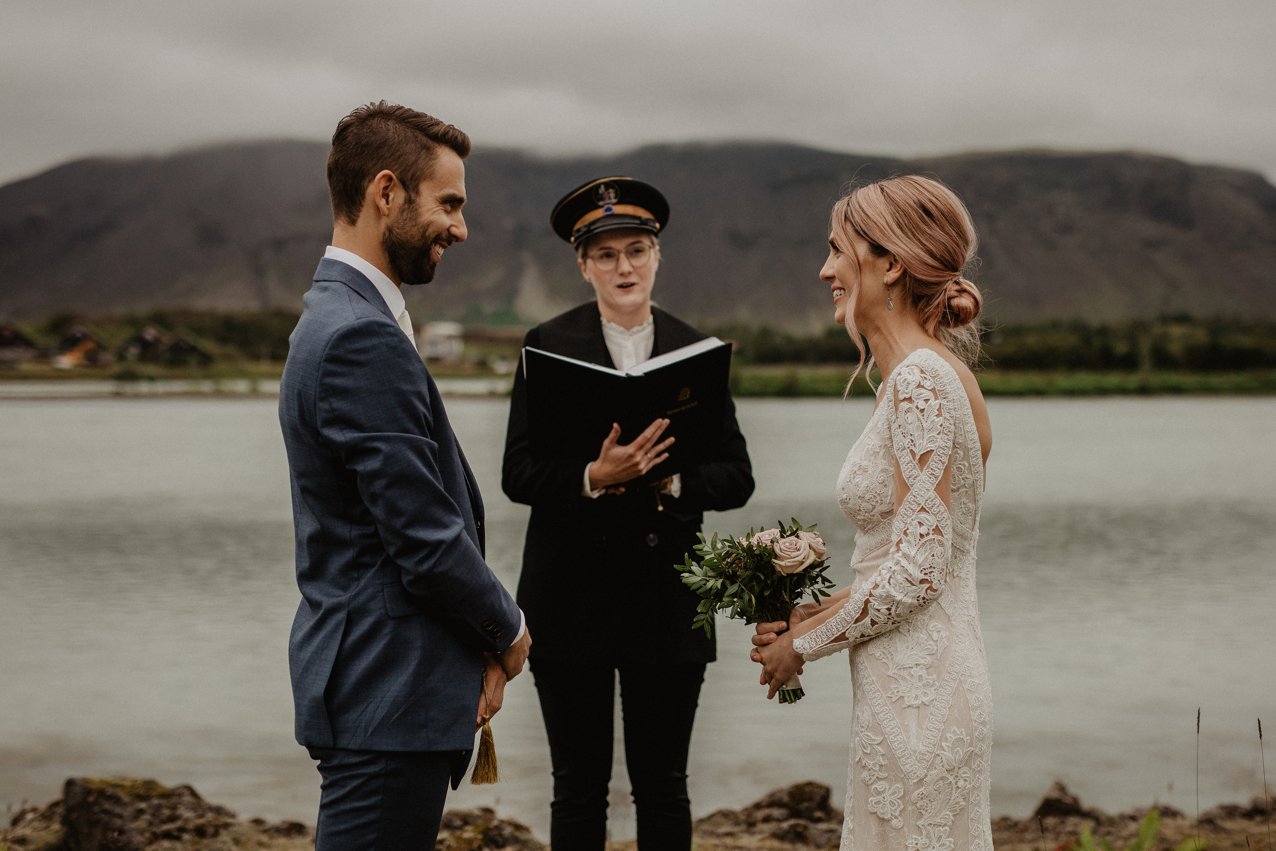Elopement at Haifoss waterfall. Iceland elopement photo and video | Nikolaichik Photo