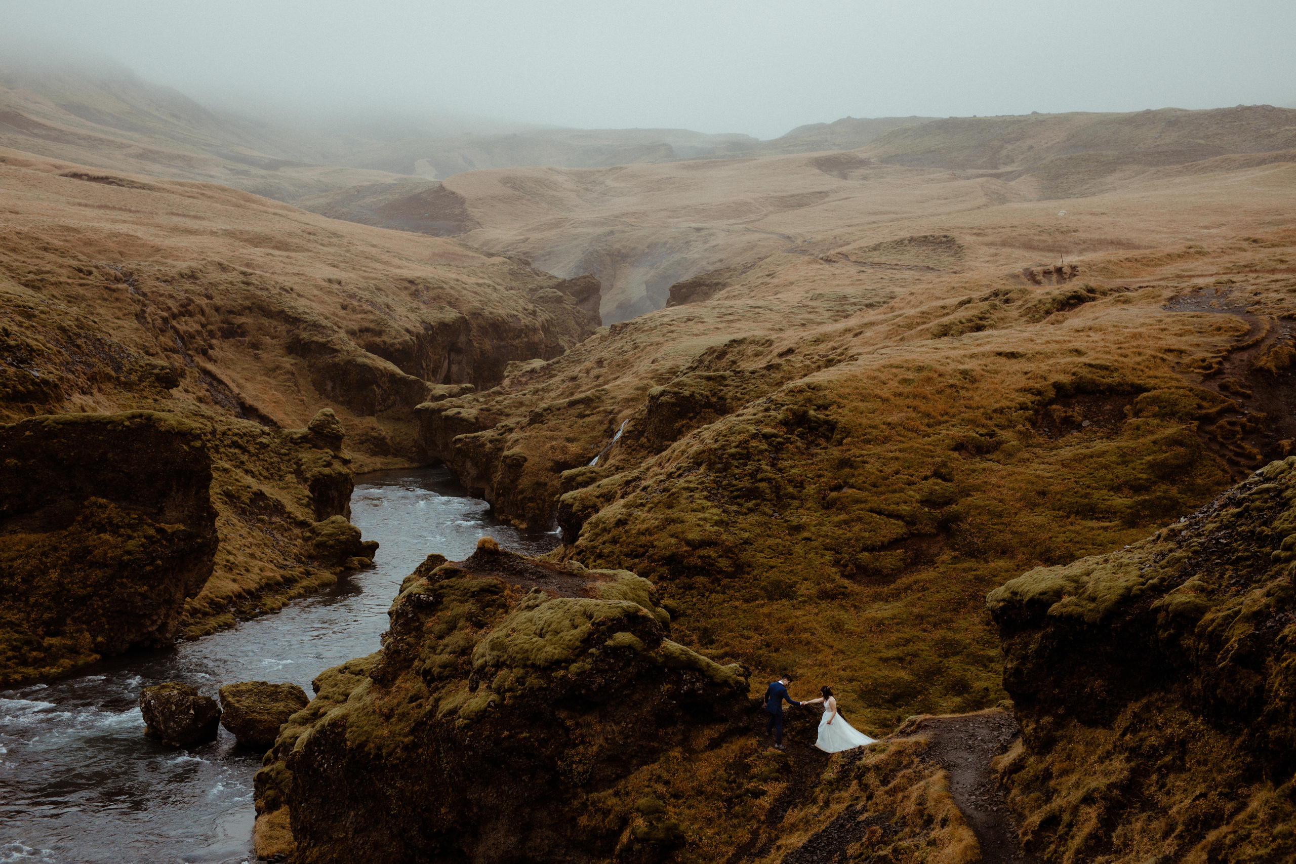 Hidden Waterfalls Iceland Elopement. Iceland elopement photo and video | Nikolaichik Photo
