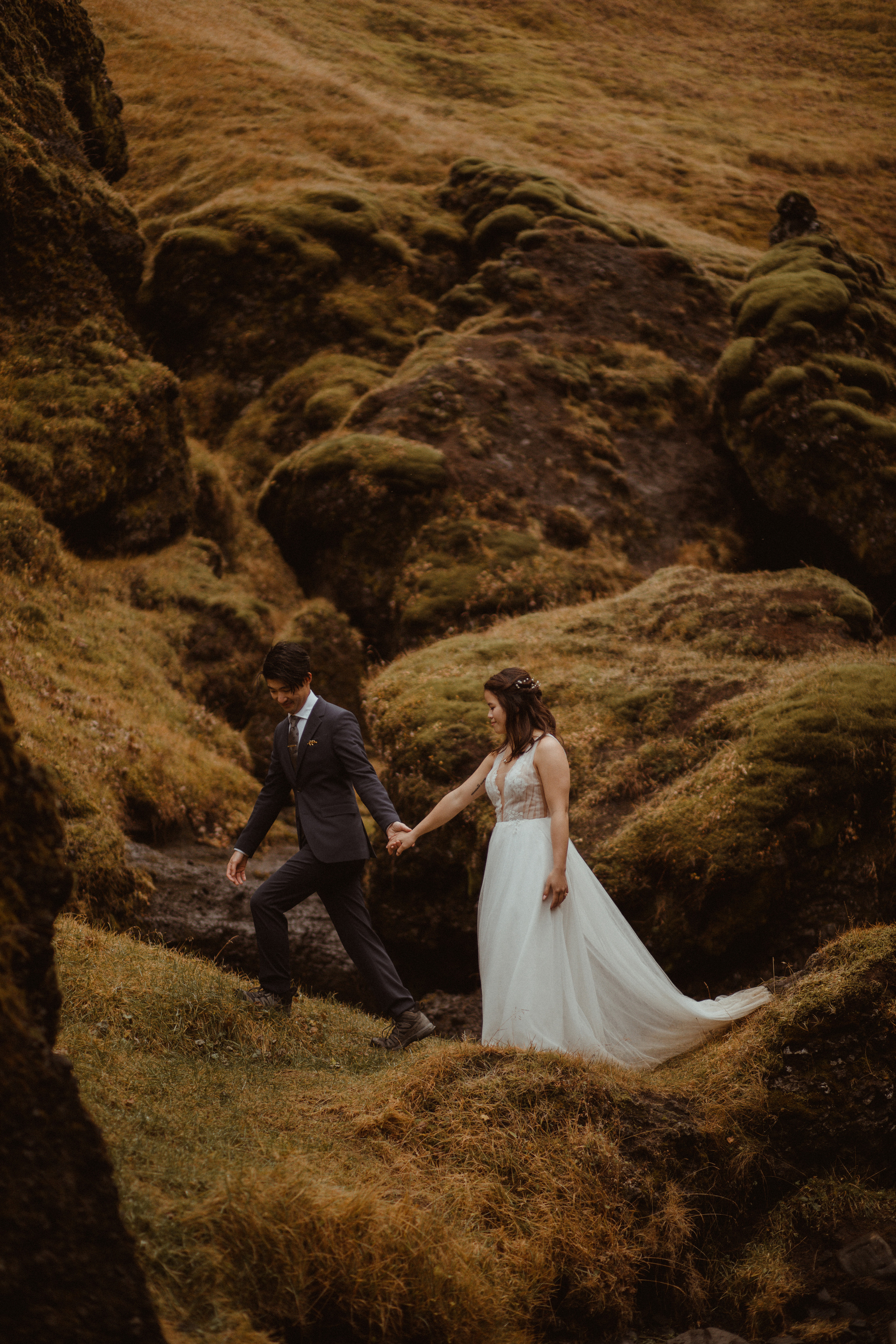 Hidden Waterfalls Iceland Elopement. Iceland elopement photo and video | Nikolaichik Photo