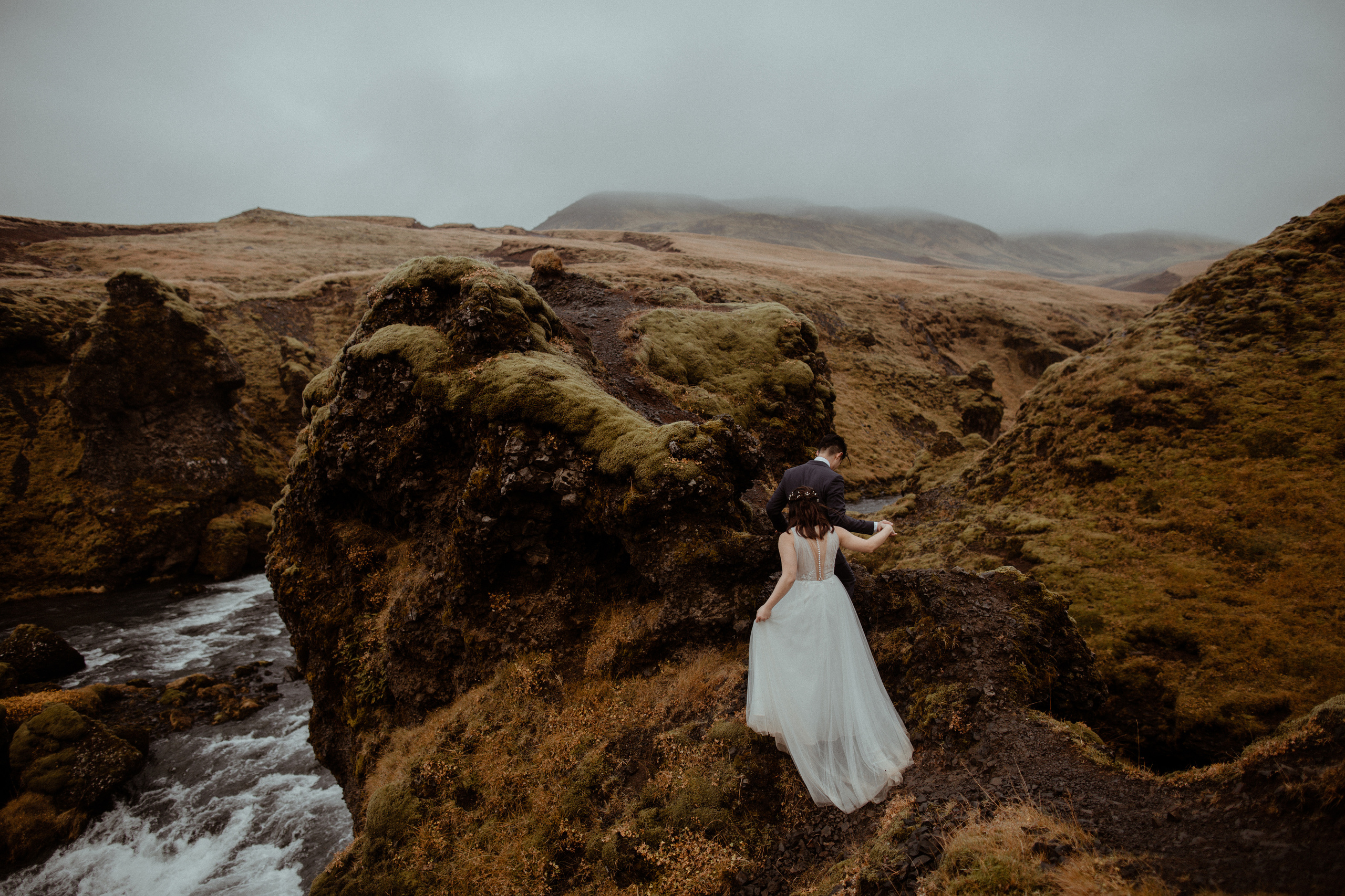 Hidden Waterfalls Iceland Elopement. Iceland elopement photo and video | Nikolaichik Photo