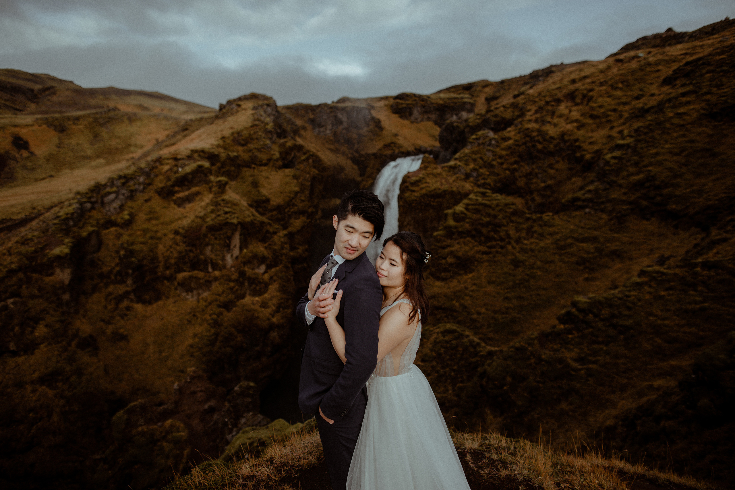 Hidden Waterfalls Iceland Elopement. Iceland elopement photo and video | Nikolaichik Photo