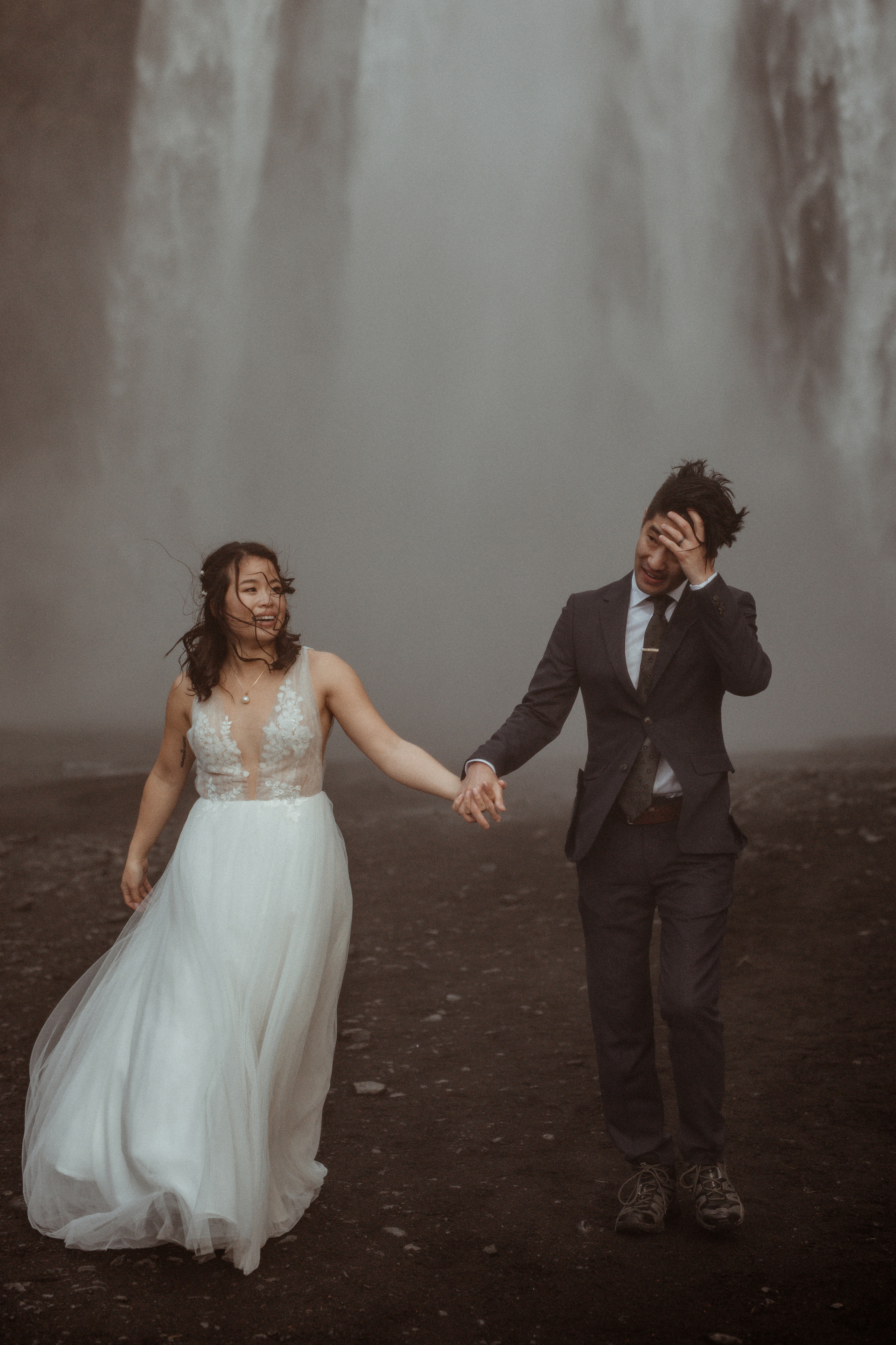Hidden Waterfalls Iceland Elopement. Iceland elopement photo and video | Nikolaichik Photo