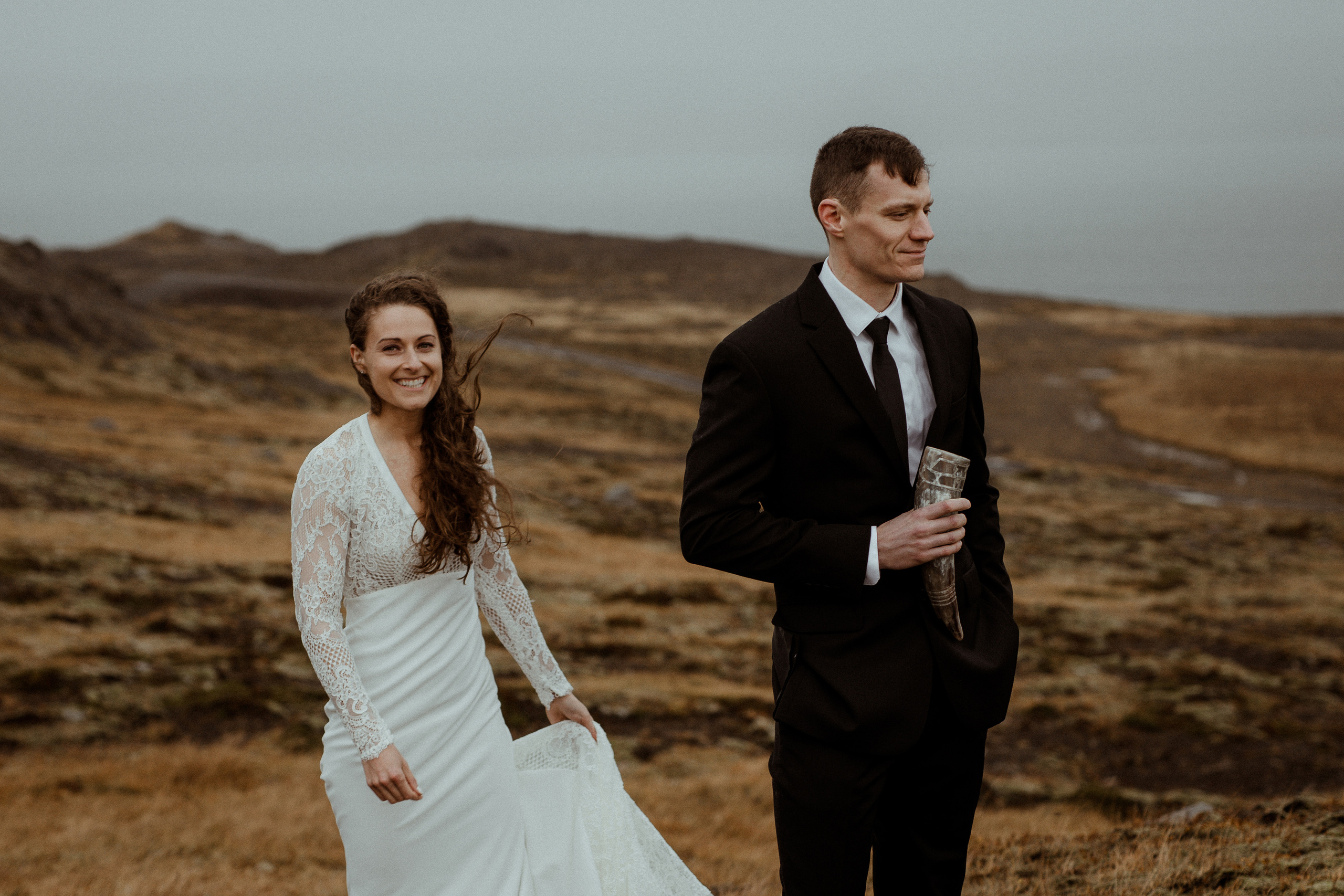 Scenic Fjords Elopement in Iceland. Iceland elopement photographer & videographer