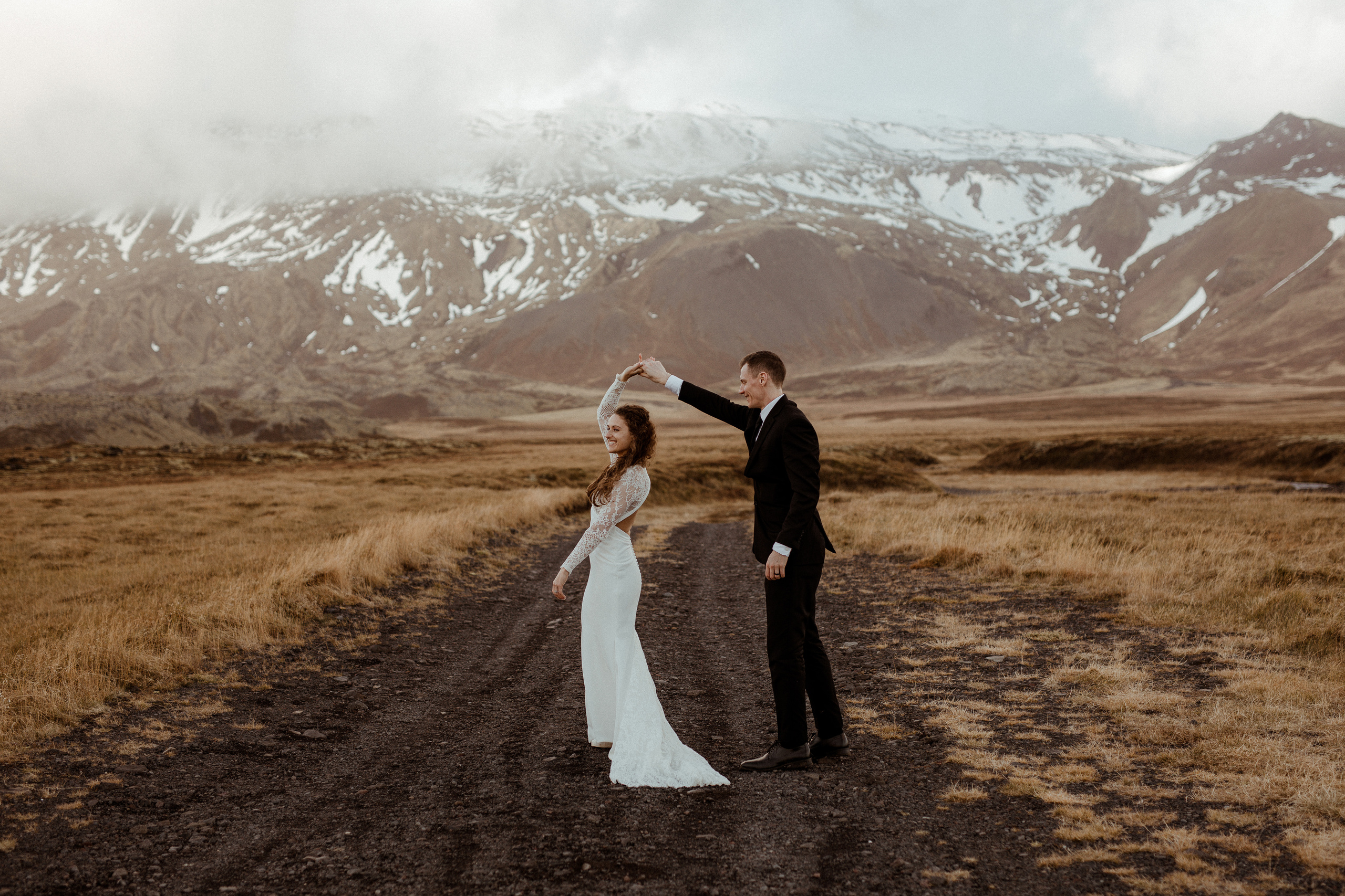 Scenic Fjords Elopement in Iceland. Iceland elopement photographer & videographer