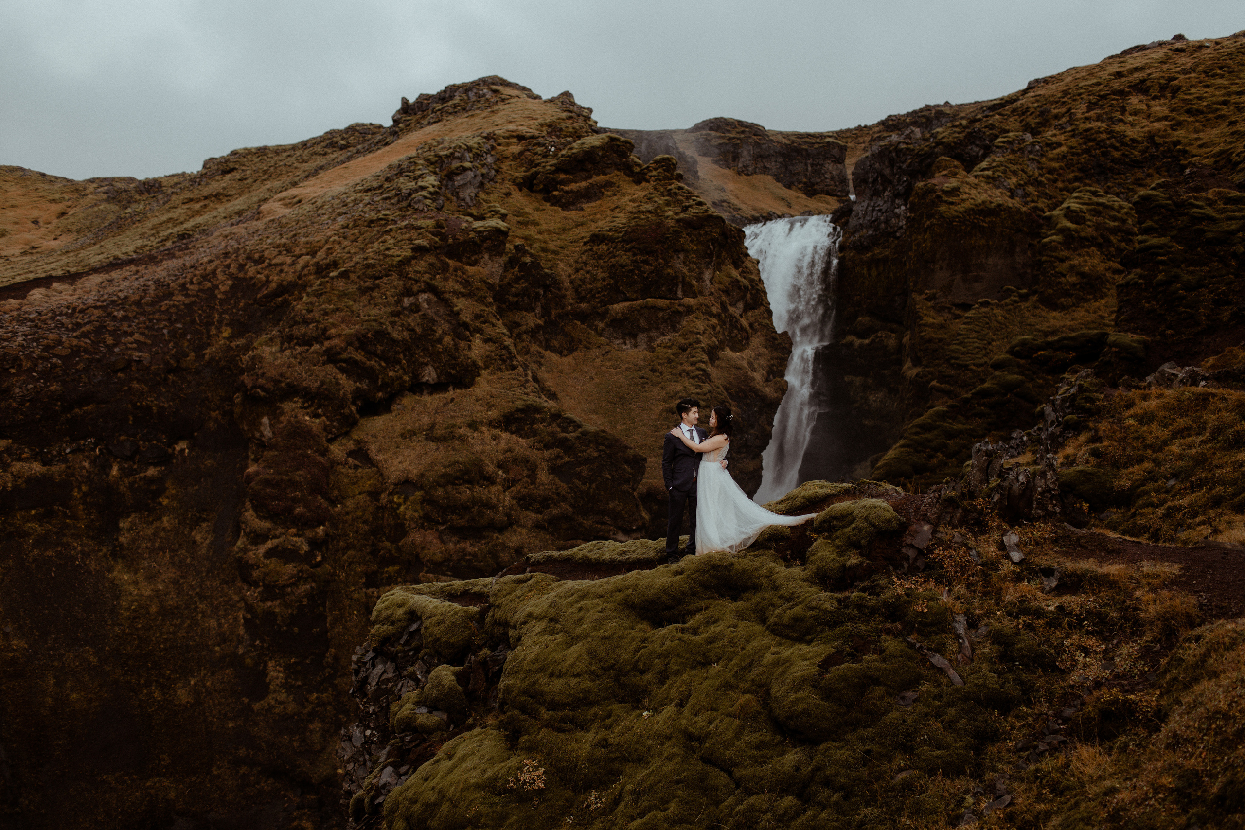 Hidden Waterfalls Iceland Elopement. Iceland elopement photo and video | Nikolaichik Photo