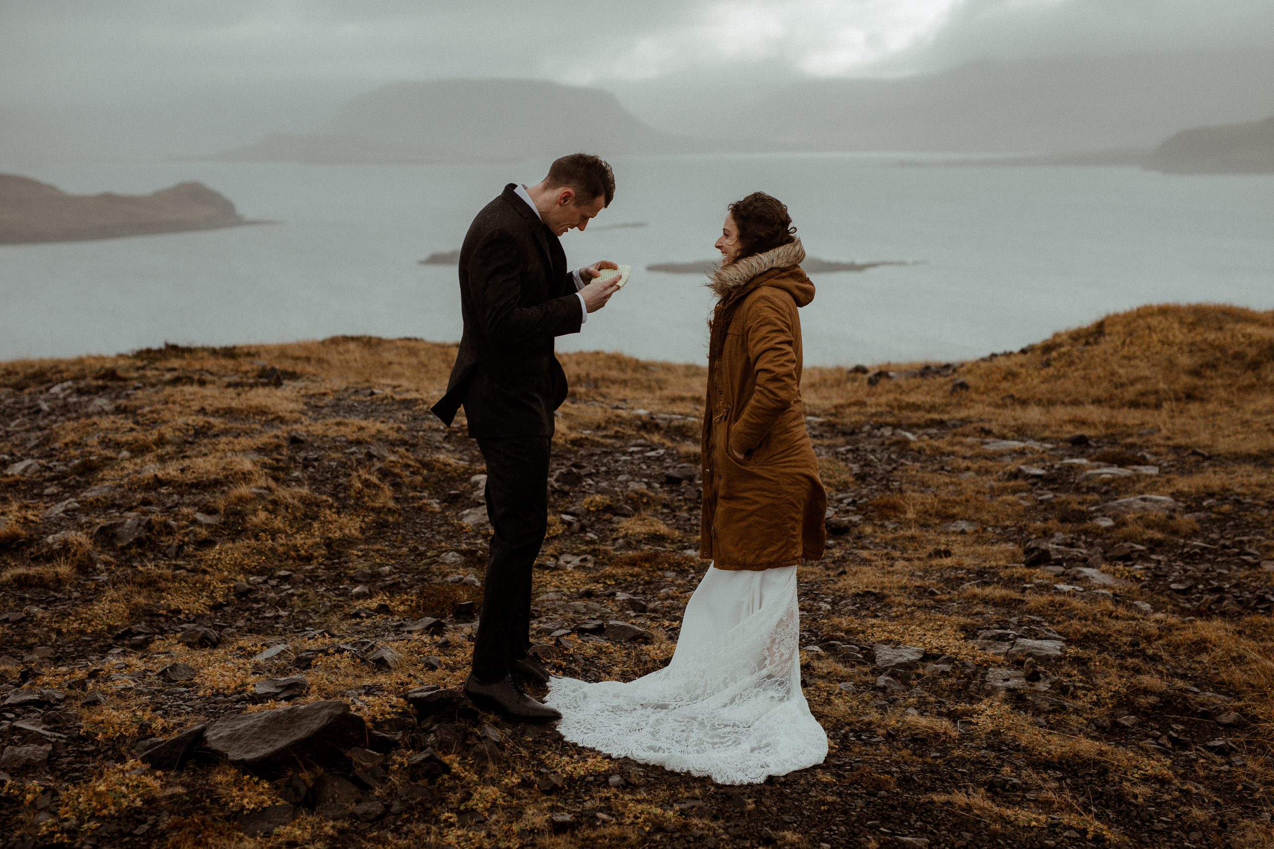 Scenic Fjords Elopement in Iceland. Iceland elopement photographer & videographer